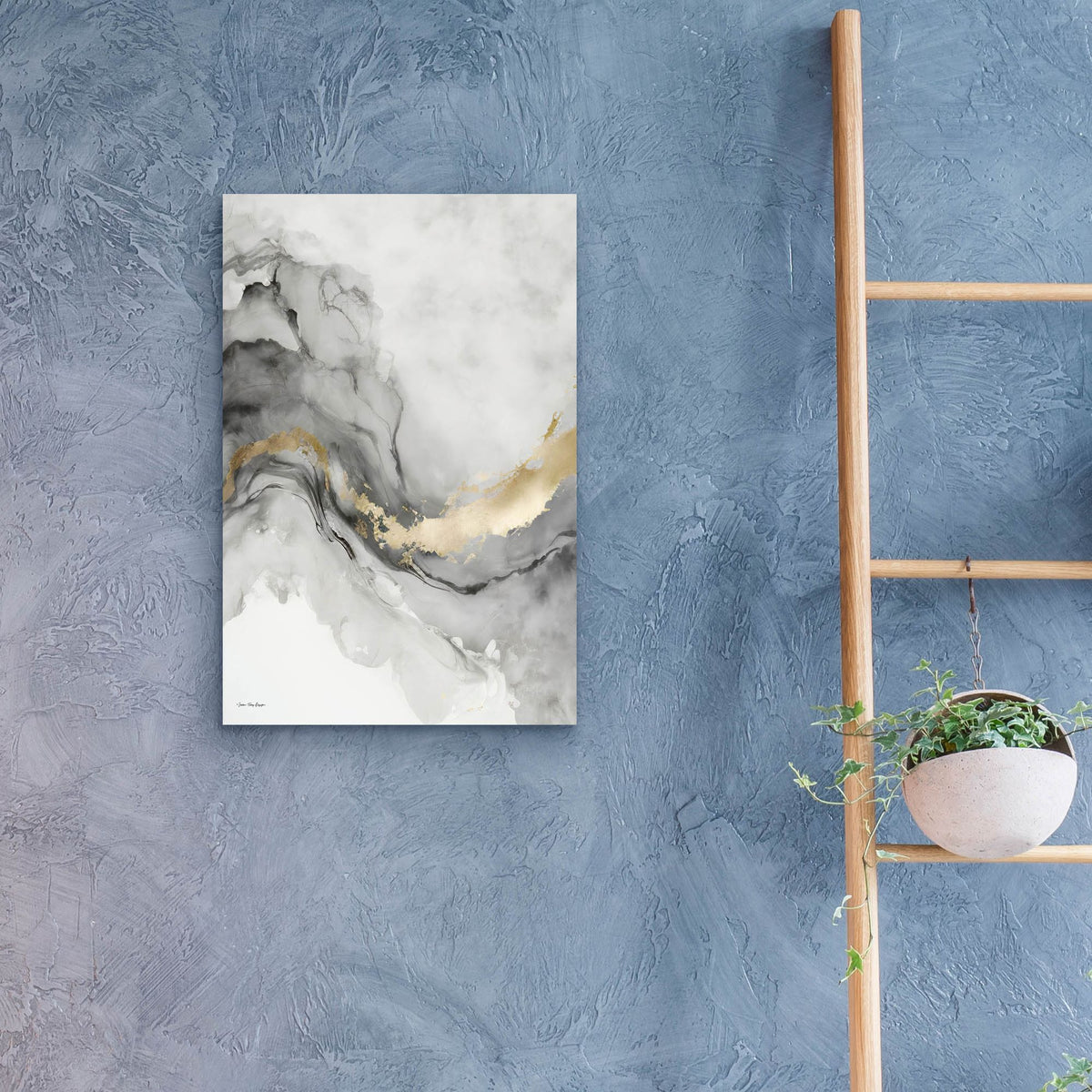 Epic Art 'Gray Art Marble I' by Seven Trees Design, Acrylic Glass Wall Art,16x24