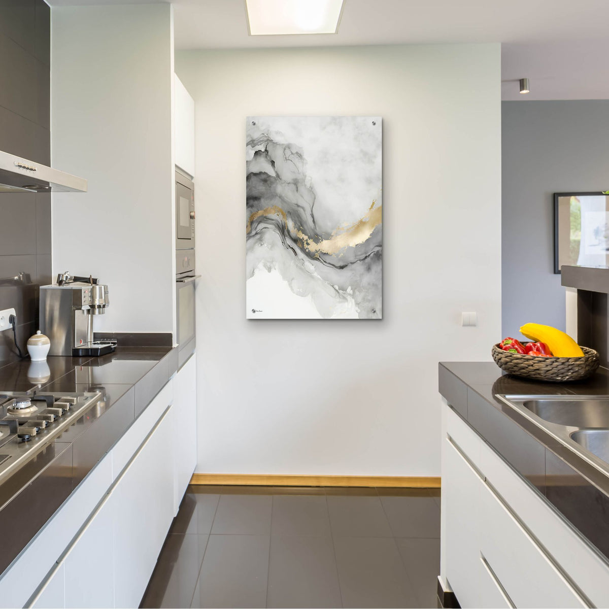 Epic Art 'Gray Art Marble I' by Seven Trees Design, Acrylic Glass Wall Art,24x36
