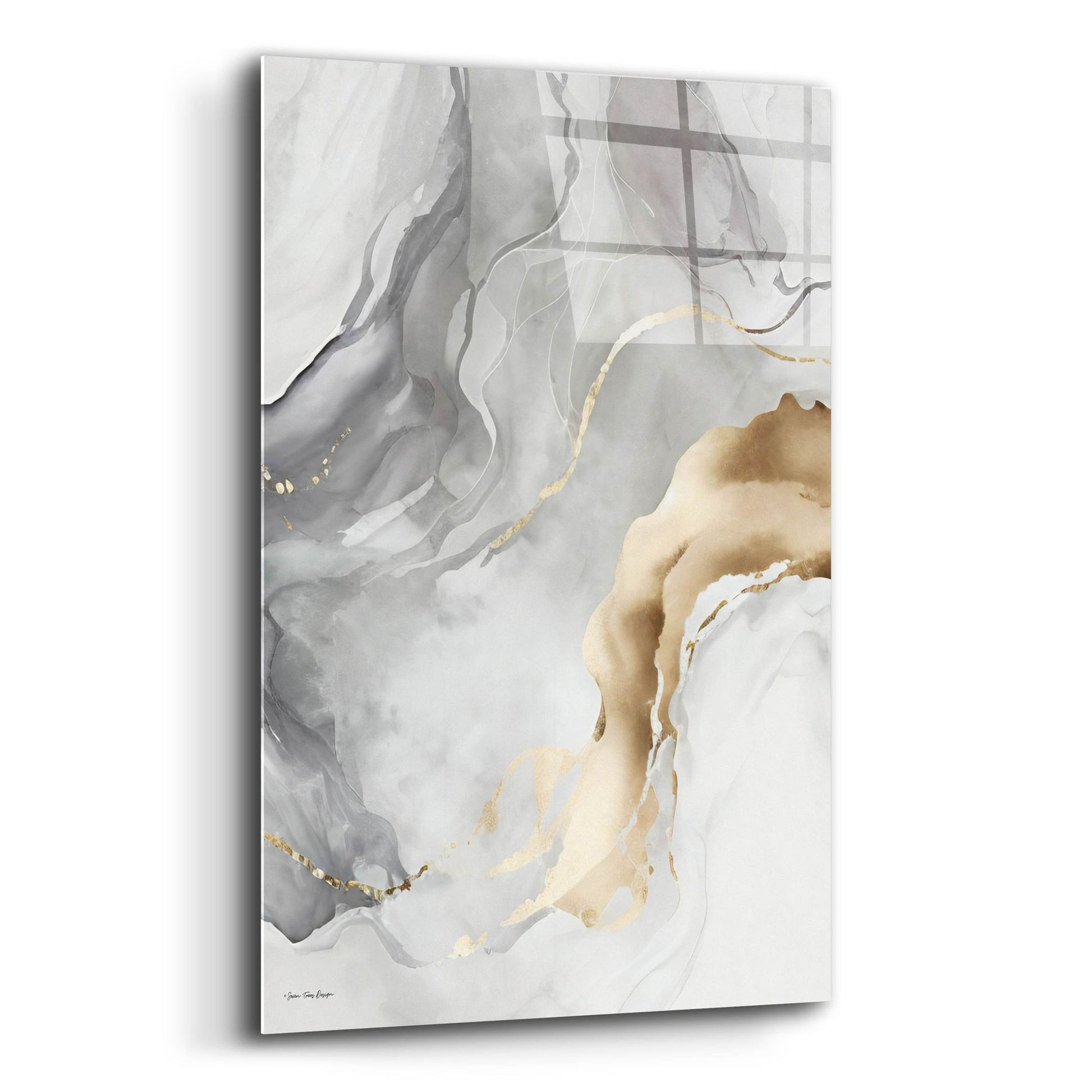 Epic Art 'Gray Art Marble II' by Seven Trees Design, Acrylic Glass Wall Art,12x16