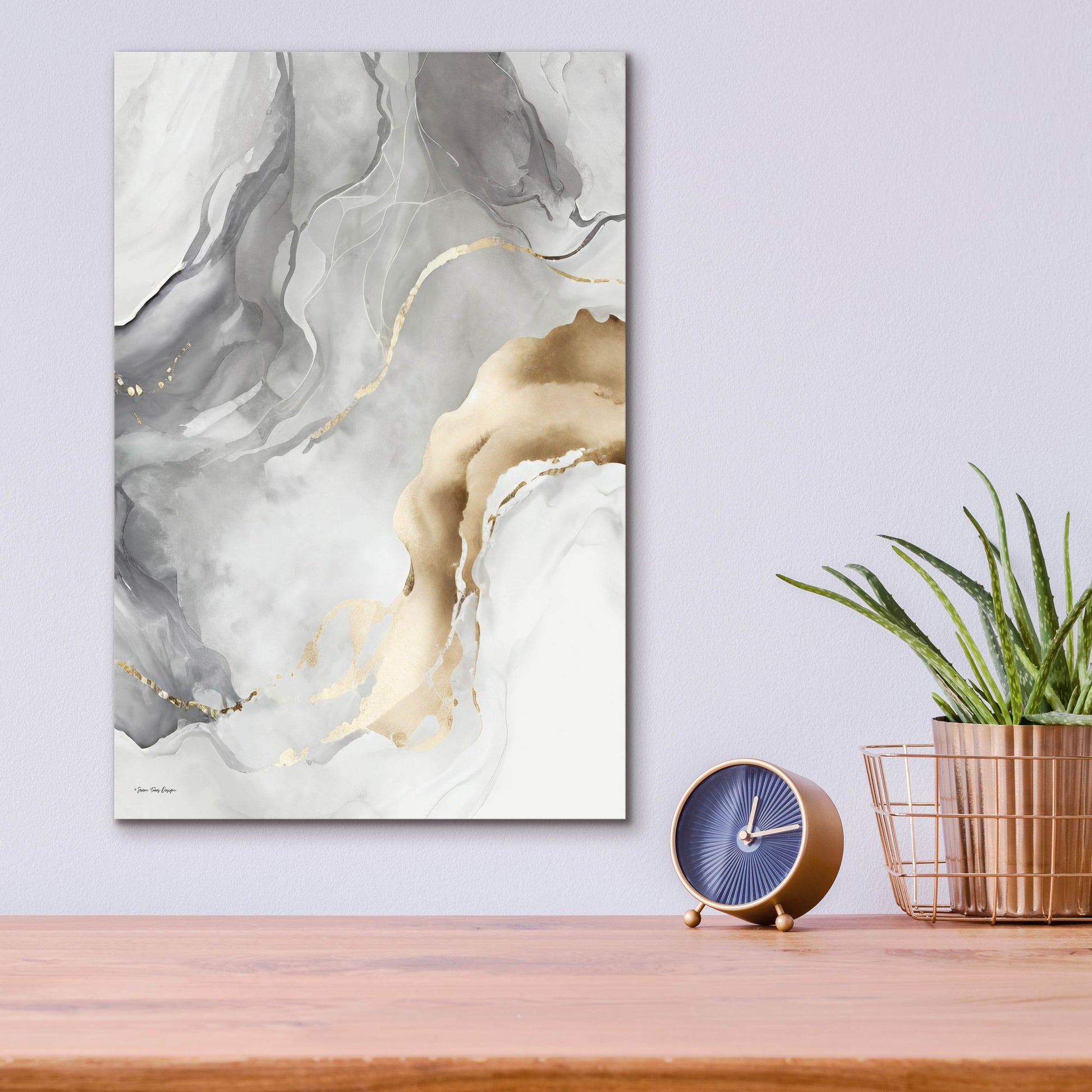 Epic Art 'Gray Art Marble II' by Seven Trees Design, Acrylic Glass Wall Art,12x16