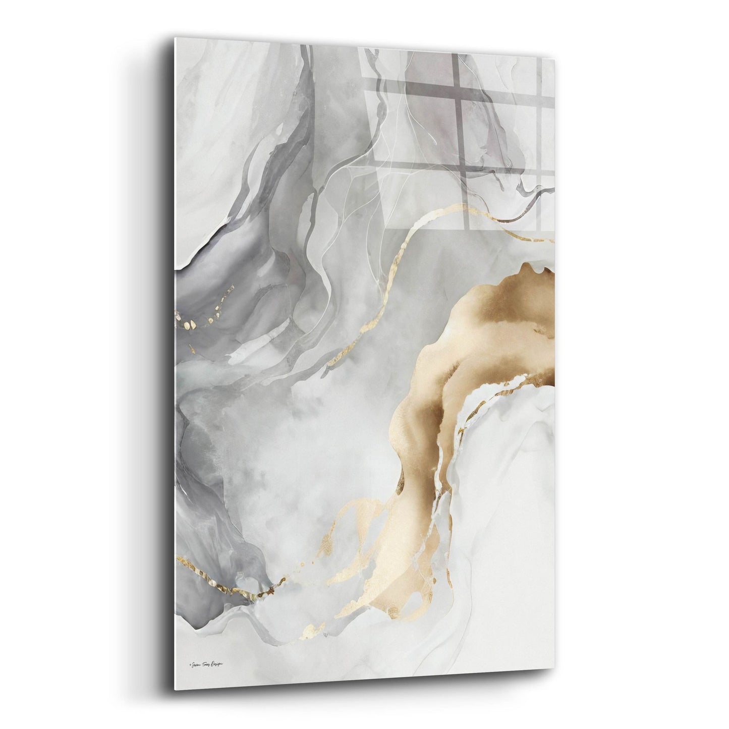 Epic Art 'Gray Art Marble II' by Seven Trees Design, Acrylic Glass Wall Art,16x24