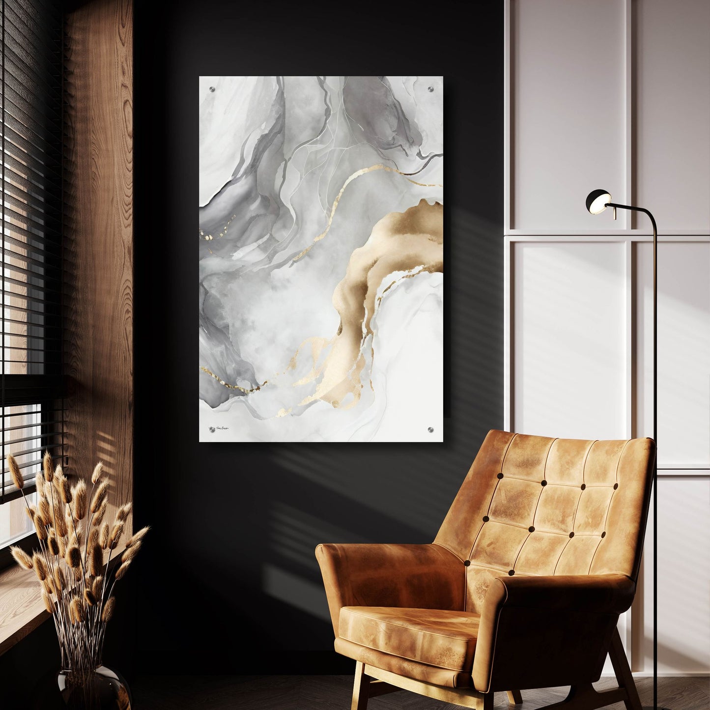 Epic Art 'Gray Art Marble II' by Seven Trees Design, Acrylic Glass Wall Art,24x36