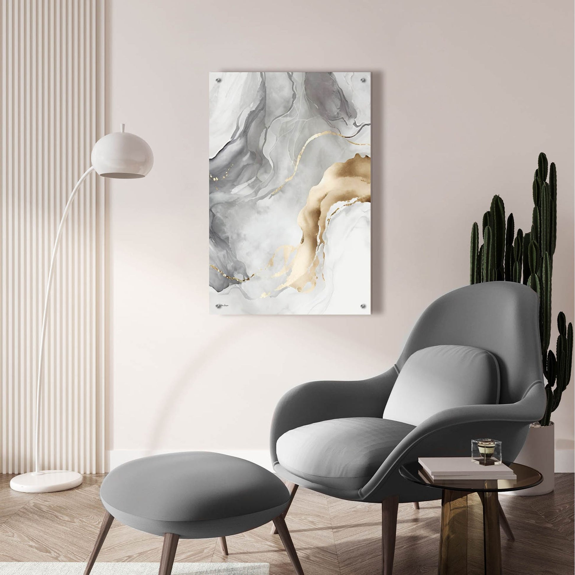 Epic Art 'Gray Art Marble II' by Seven Trees Design, Acrylic Glass Wall Art,24x36