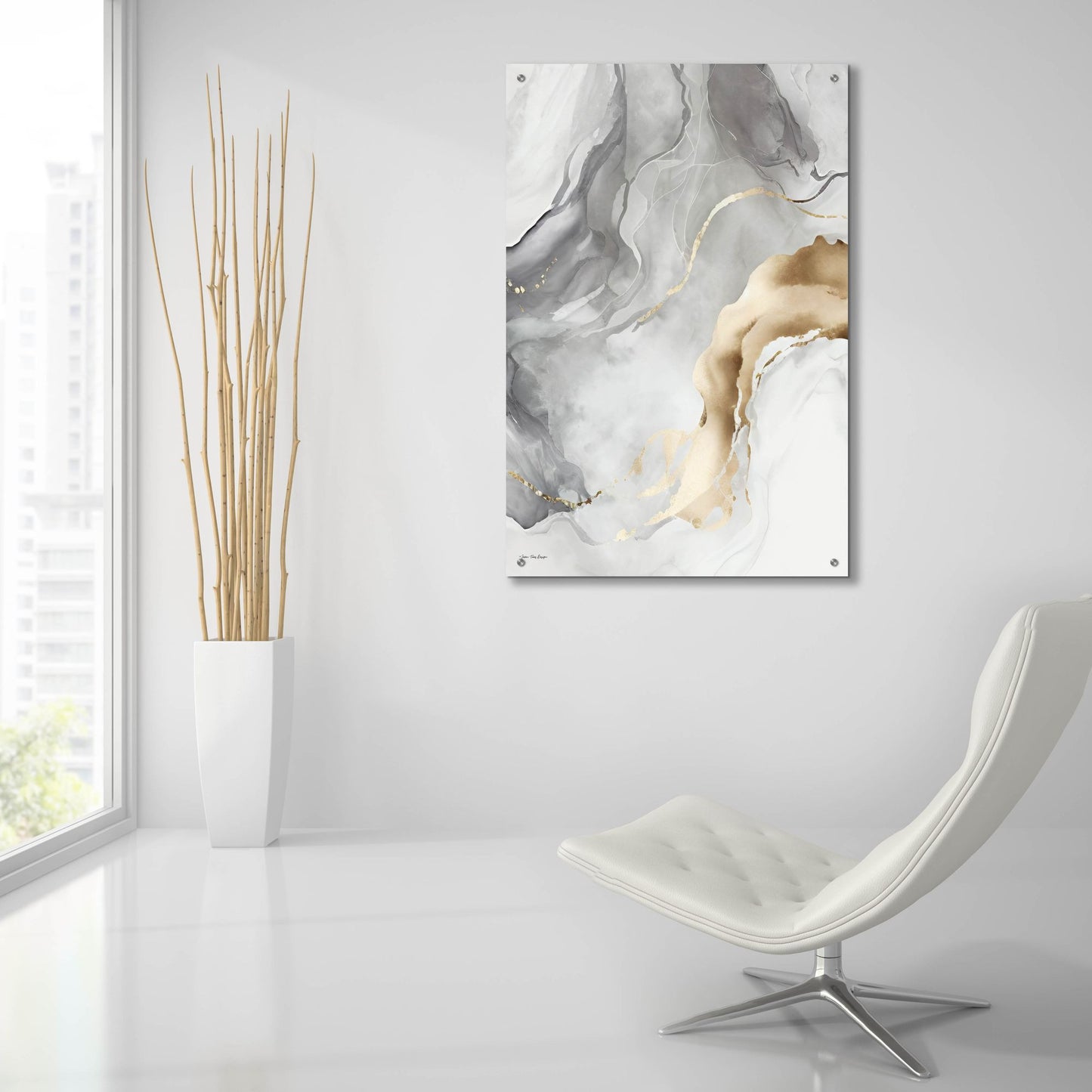 Epic Art 'Gray Art Marble II' by Seven Trees Design, Acrylic Glass Wall Art,24x36