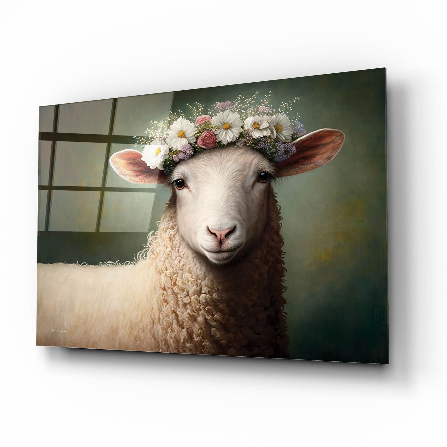 Epic Art 'Sheep Queen' by Seven Trees Designs, Acrylic Glass Wall Art,16x12