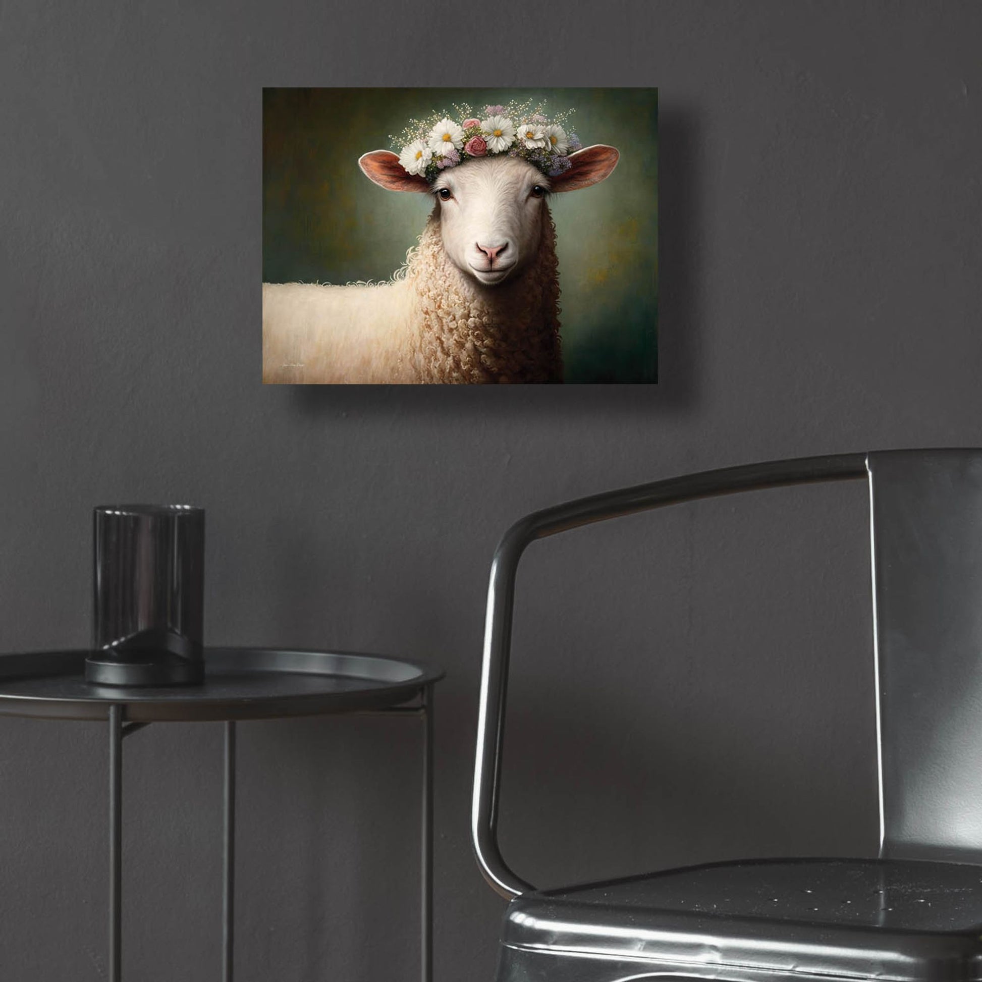 Epic Art 'Sheep Queen' by Seven Trees Designs, Acrylic Glass Wall Art,16x12