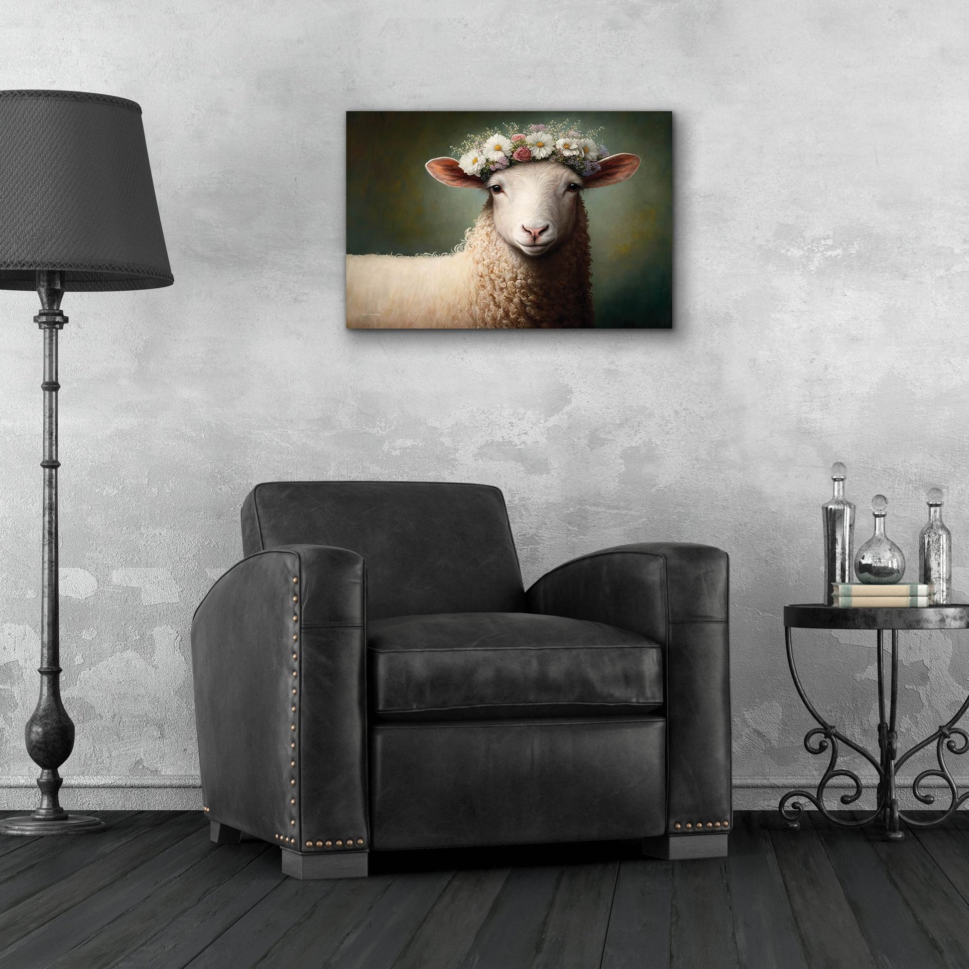 Epic Art 'Sheep Queen' by Seven Trees Designs, Acrylic Glass Wall Art,24x16