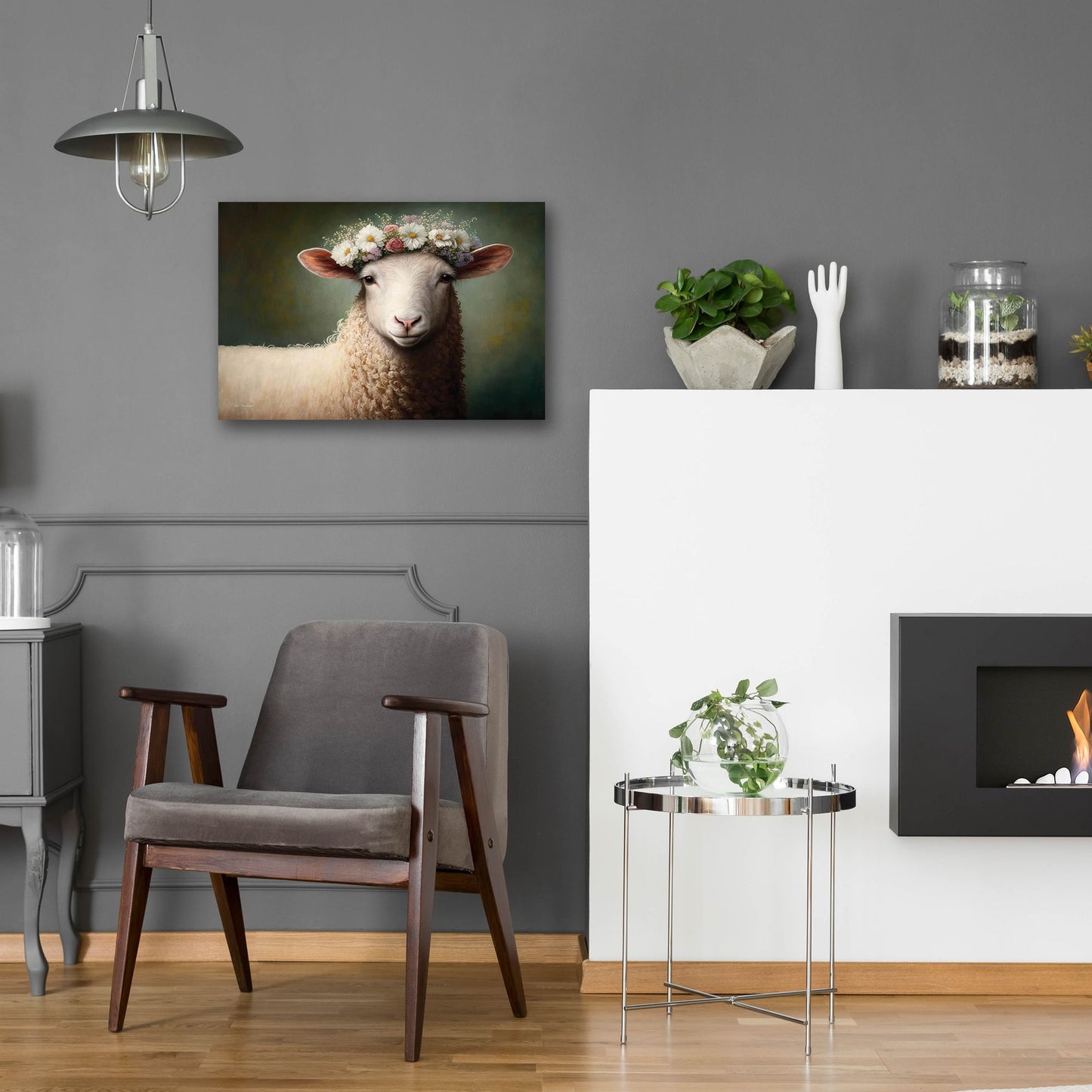 Epic Art 'Sheep Queen' by Seven Trees Designs, Acrylic Glass Wall Art,24x16