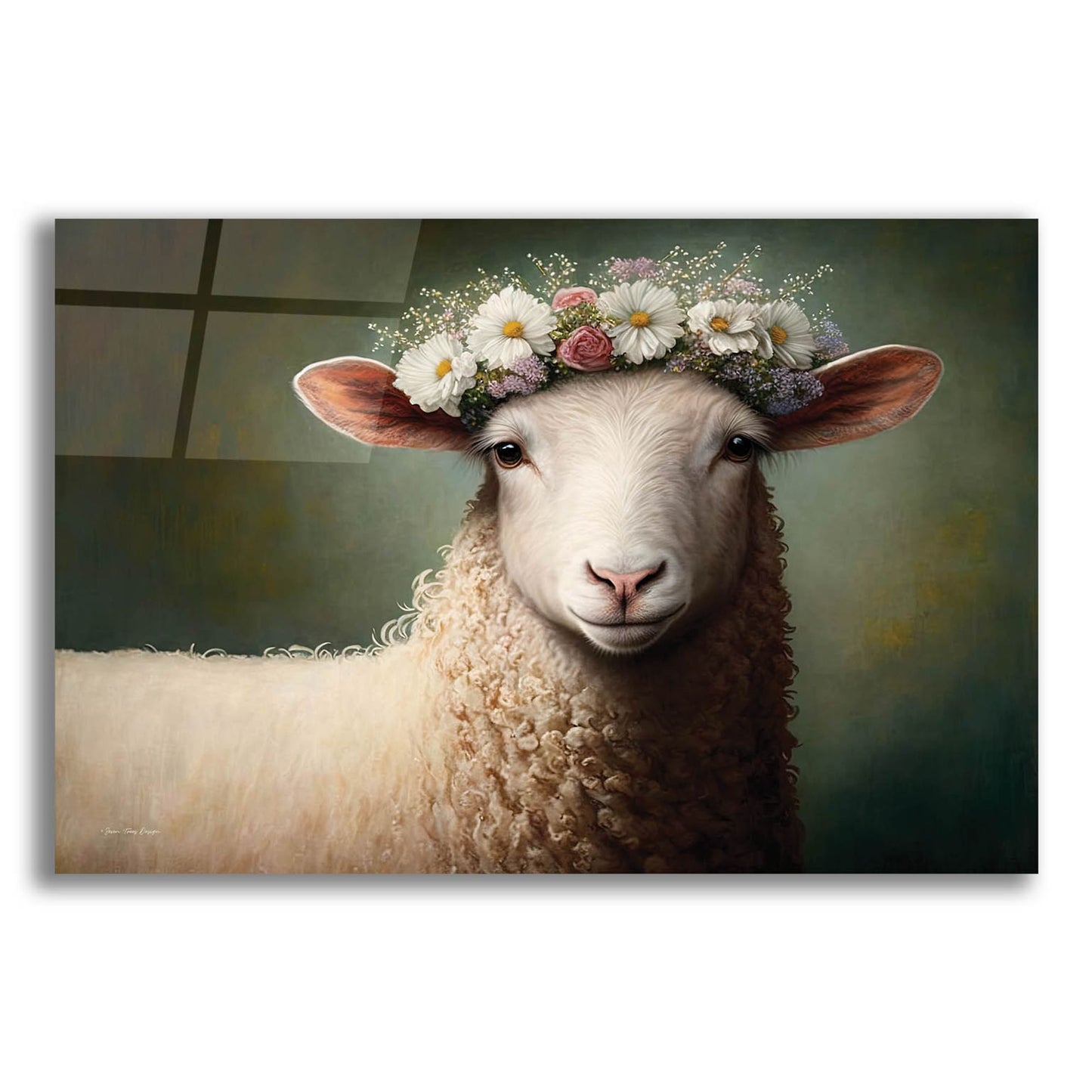 Epic Art 'Sheep Queen' by Seven Trees Designs, Acrylic Glass Wall Art,24x16