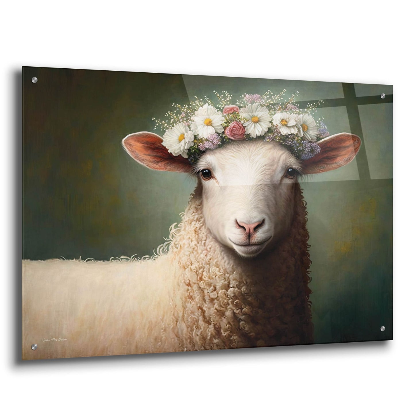 Epic Art 'Sheep Queen' by Seven Trees Designs, Acrylic Glass Wall Art,36x24