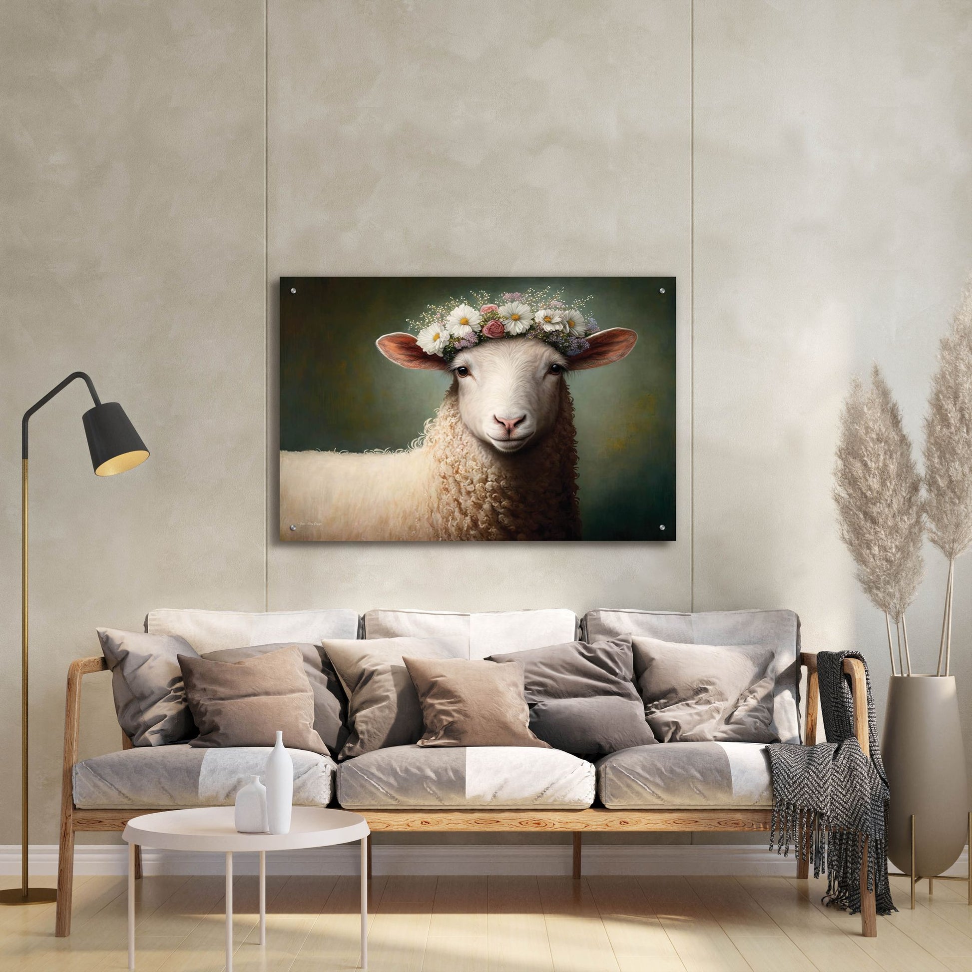 Epic Art 'Sheep Queen' by Seven Trees Designs, Acrylic Glass Wall Art,36x24