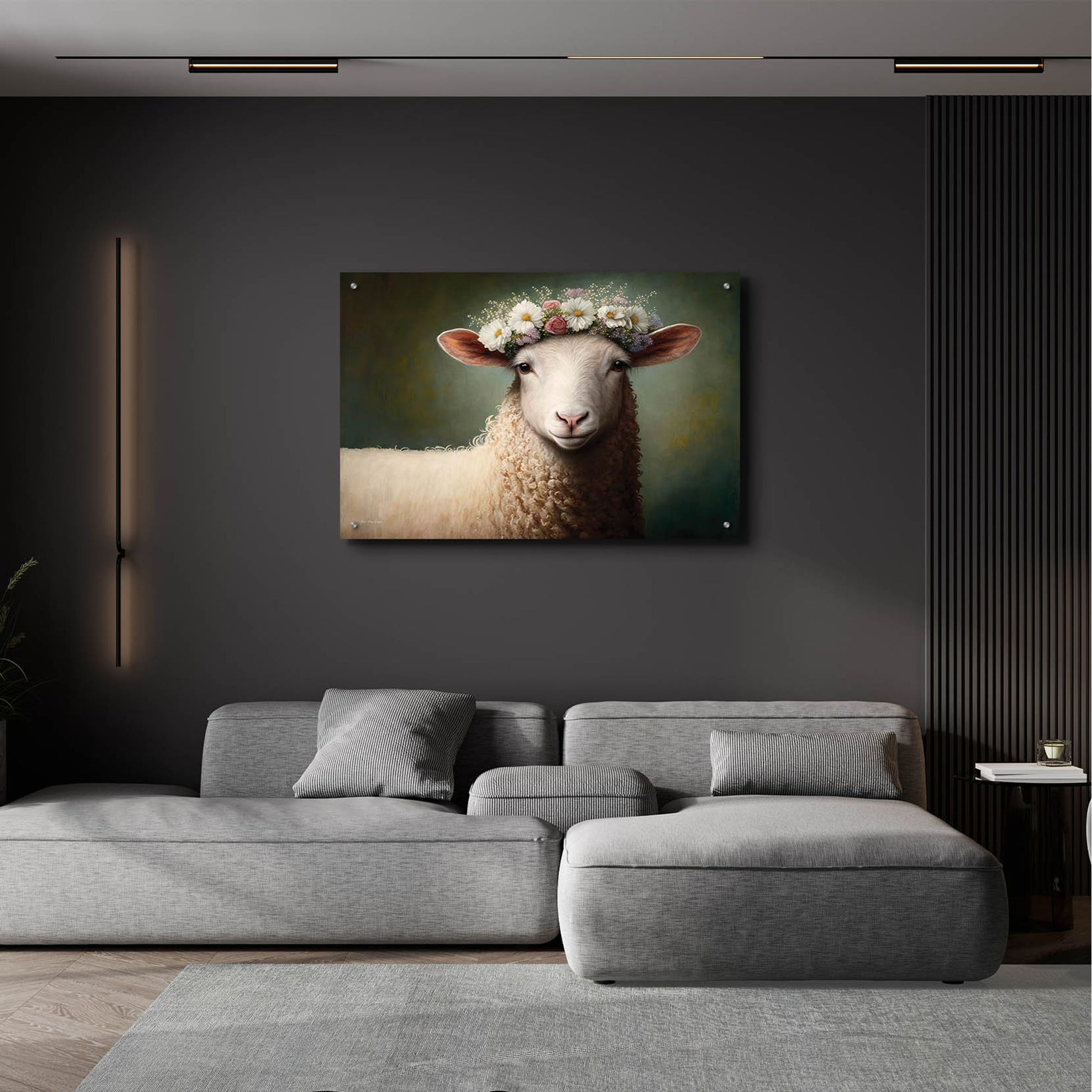 Epic Art 'Sheep Queen' by Seven Trees Designs, Acrylic Glass Wall Art,36x24