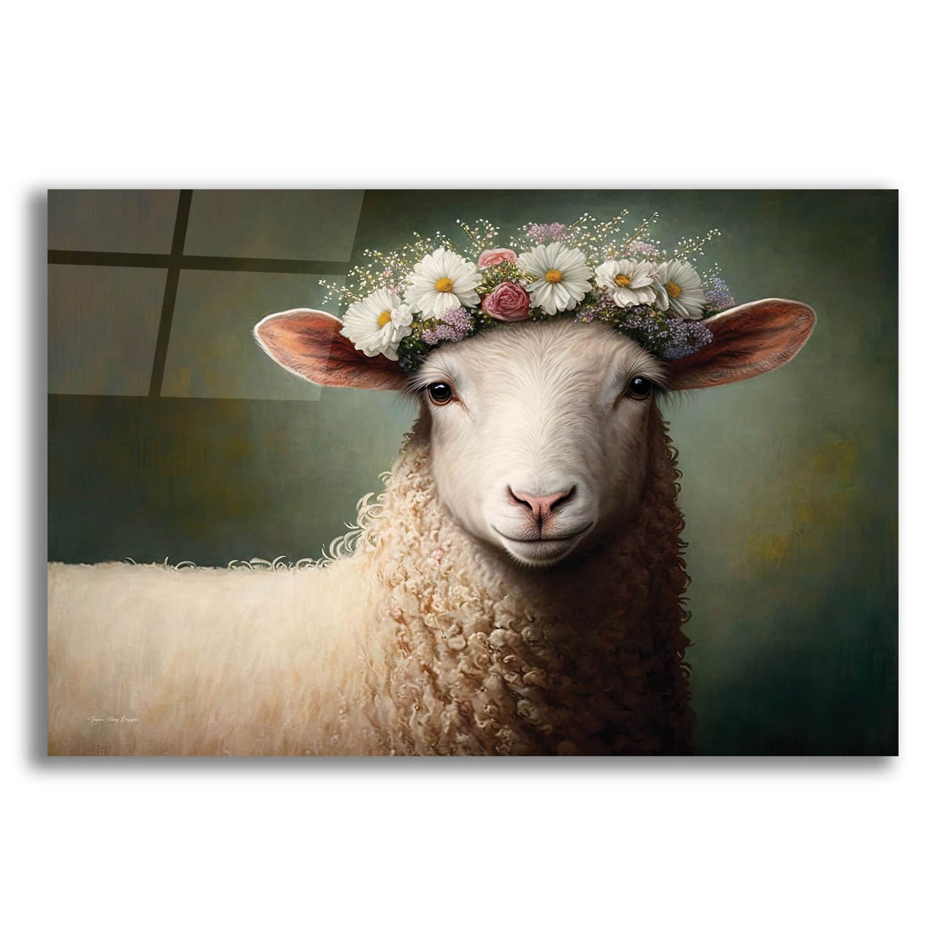 Epic Art 'Sheep Queen' by Seven Trees Designs, Acrylic Glass Wall Art