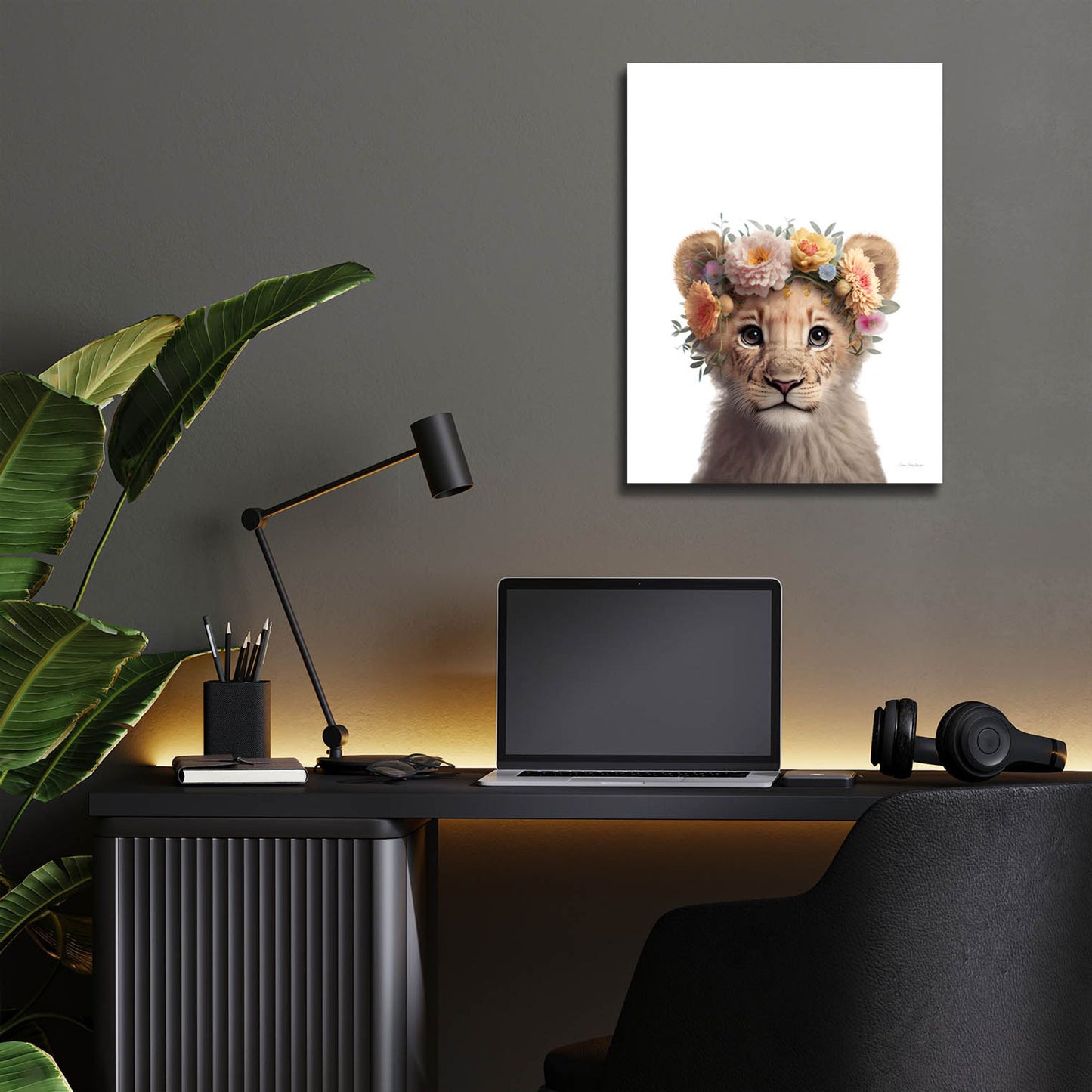 Epic Art 'Baby Lion' by Seven Trees Designs, Acrylic Glass Wall Art,12x16