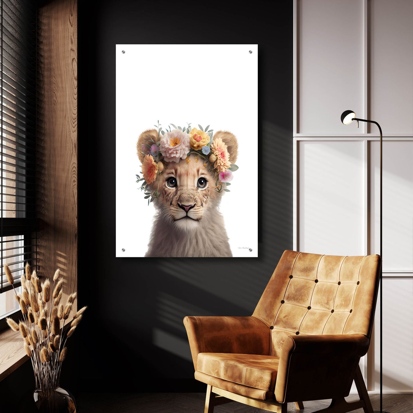 Epic Art 'Baby Lion' by Seven Trees Designs, Acrylic Glass Wall Art,24x36