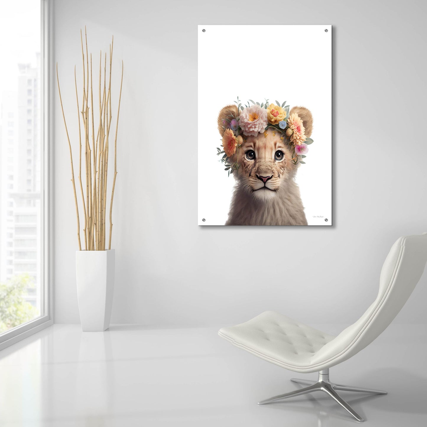 Epic Art 'Baby Lion' by Seven Trees Designs, Acrylic Glass Wall Art,24x36