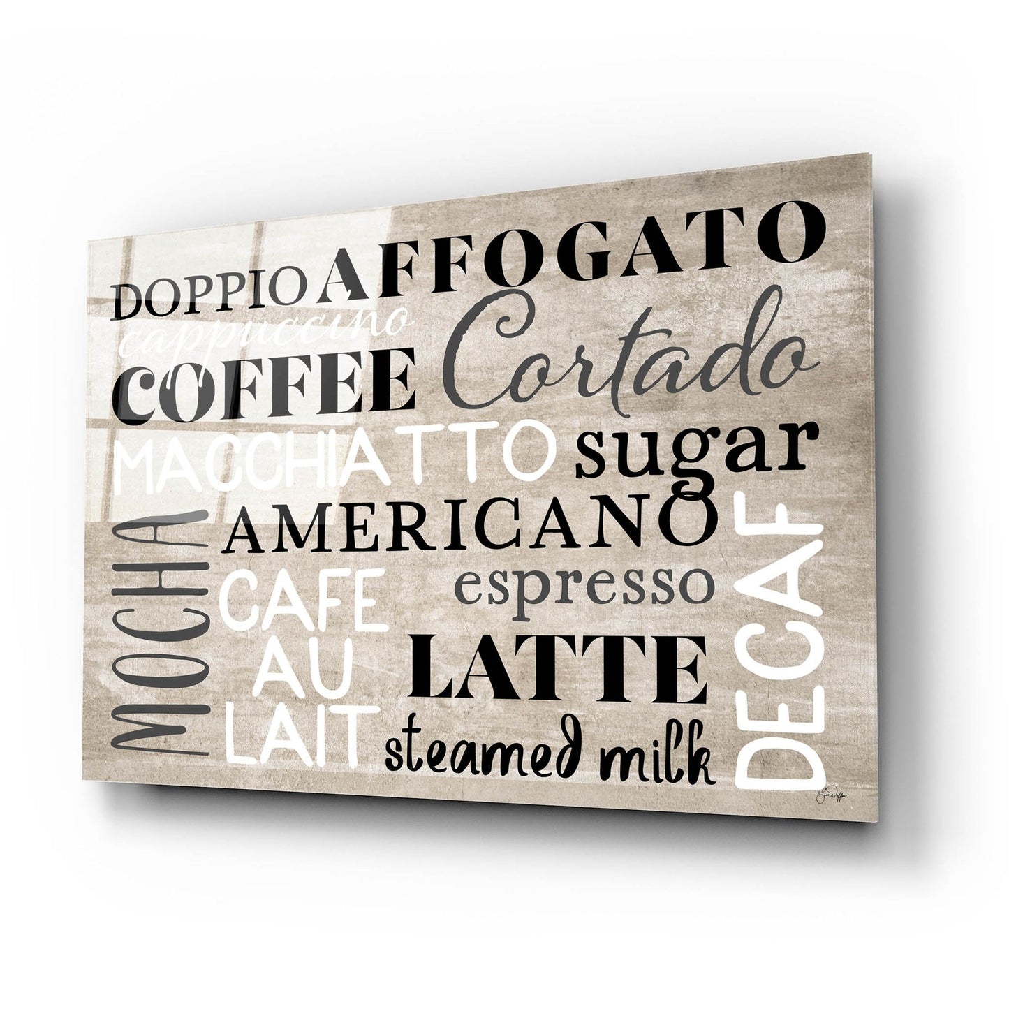 Epic Art 'Coffee Board' by Yass Naffas Designs, Acrylic Glass Wall Art,24x16