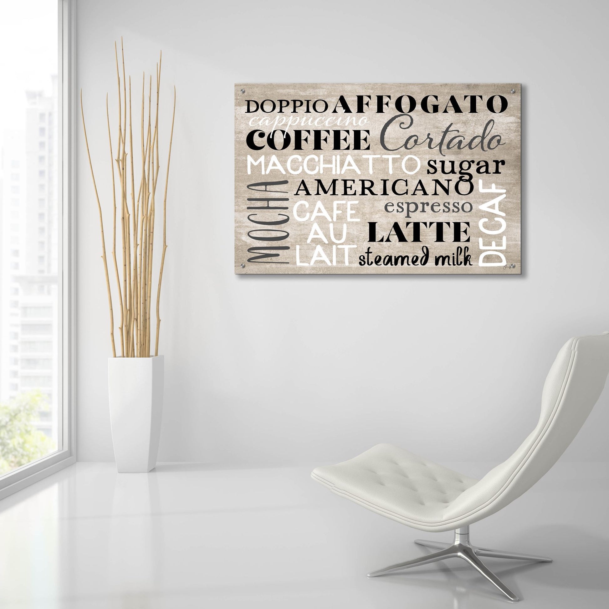 Epic Art 'Coffee Board' by Yass Naffas Designs, Acrylic Glass Wall Art,36x24