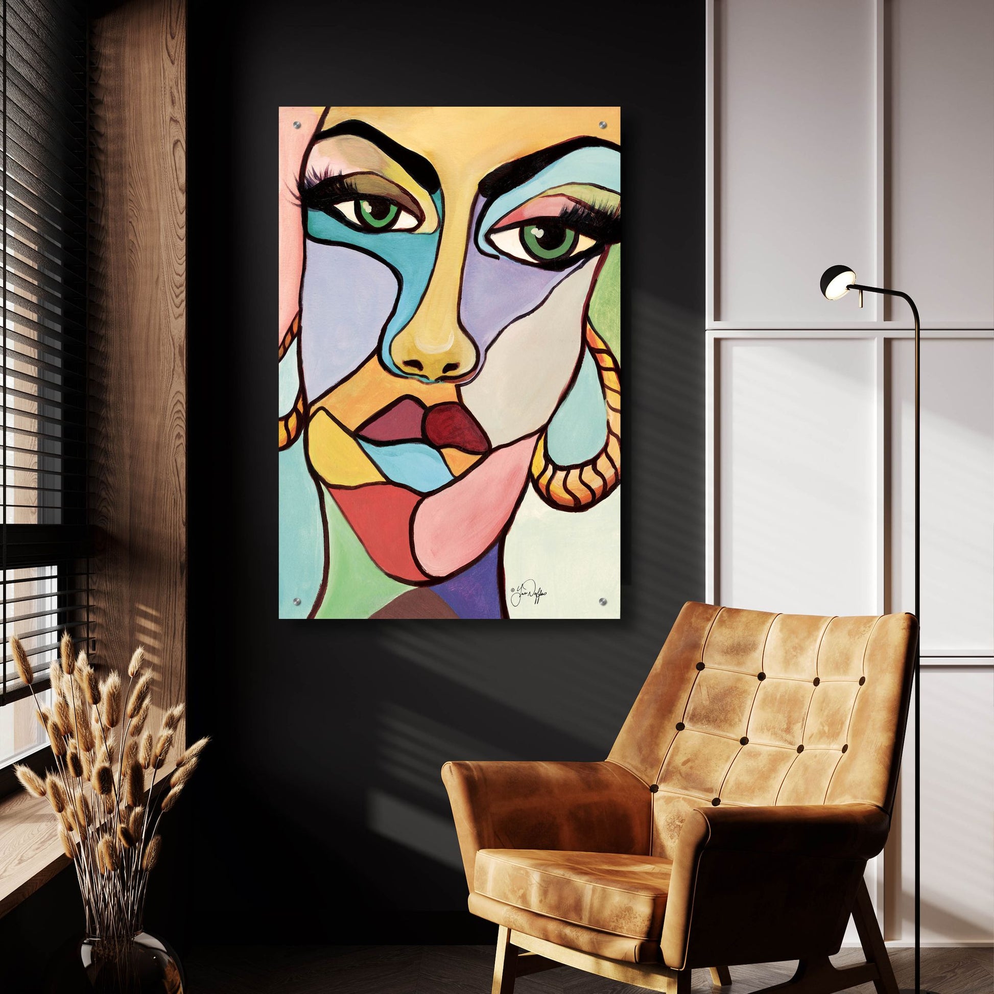 Epic Art 'Facets' by Yass Naffas Designs, Acrylic Glass Wall Art,24x36