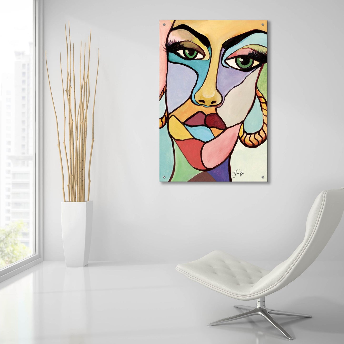 Epic Art 'Facets' by Yass Naffas Designs, Acrylic Glass Wall Art,24x36