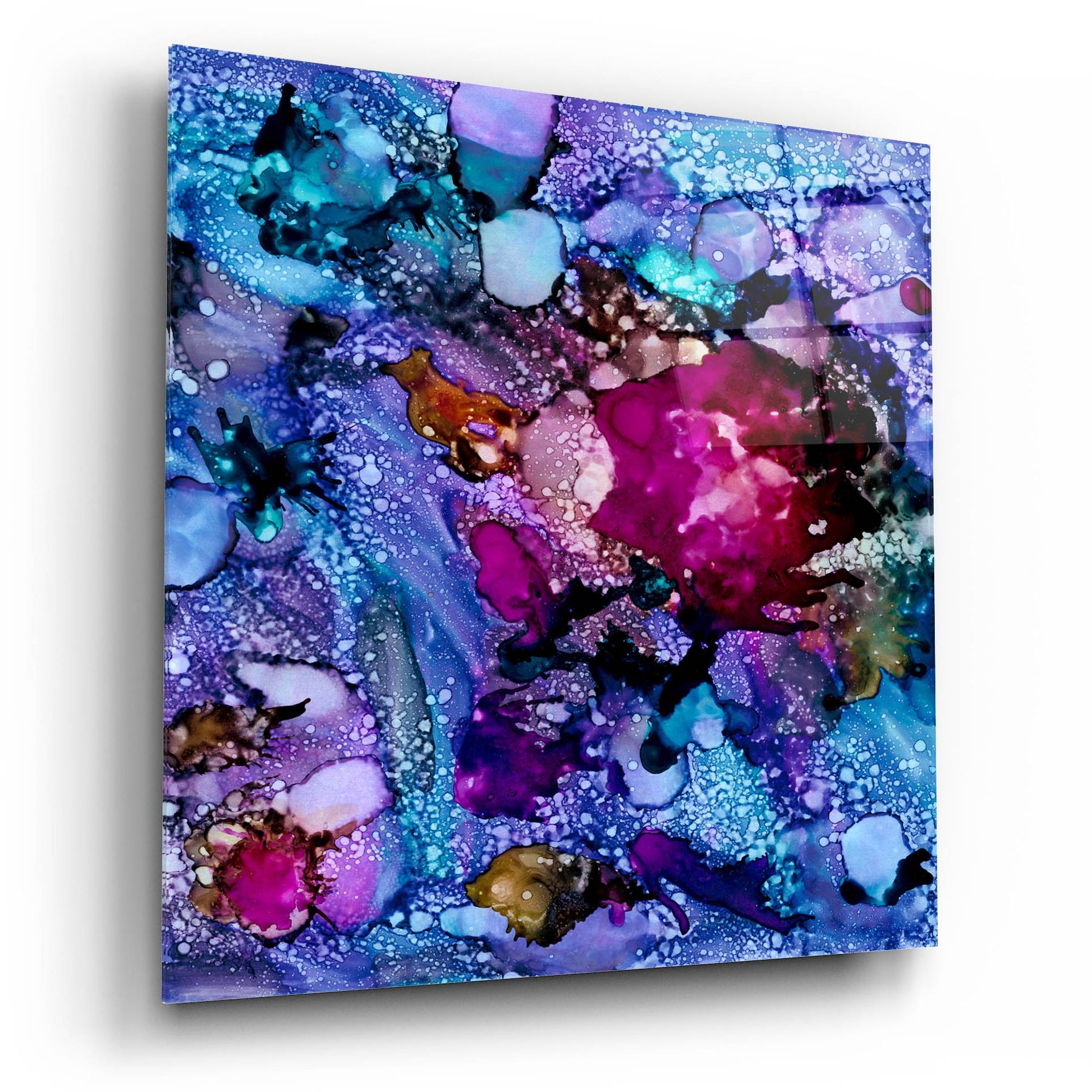 Epic Art 'Purple Outburst I' by Regina Moore, Acrylic Glass Wall Art,12x12