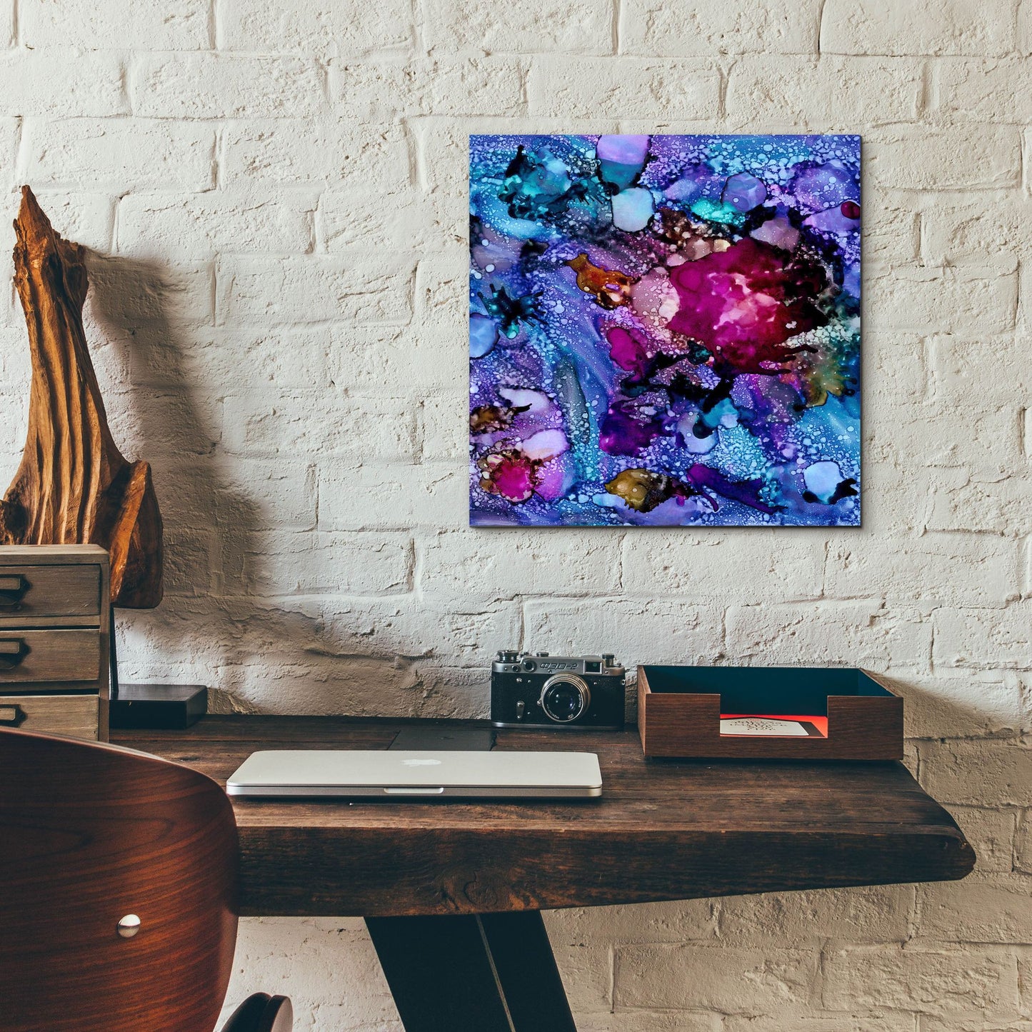 Epic Art 'Purple Outburst I' by Regina Moore, Acrylic Glass Wall Art,12x12