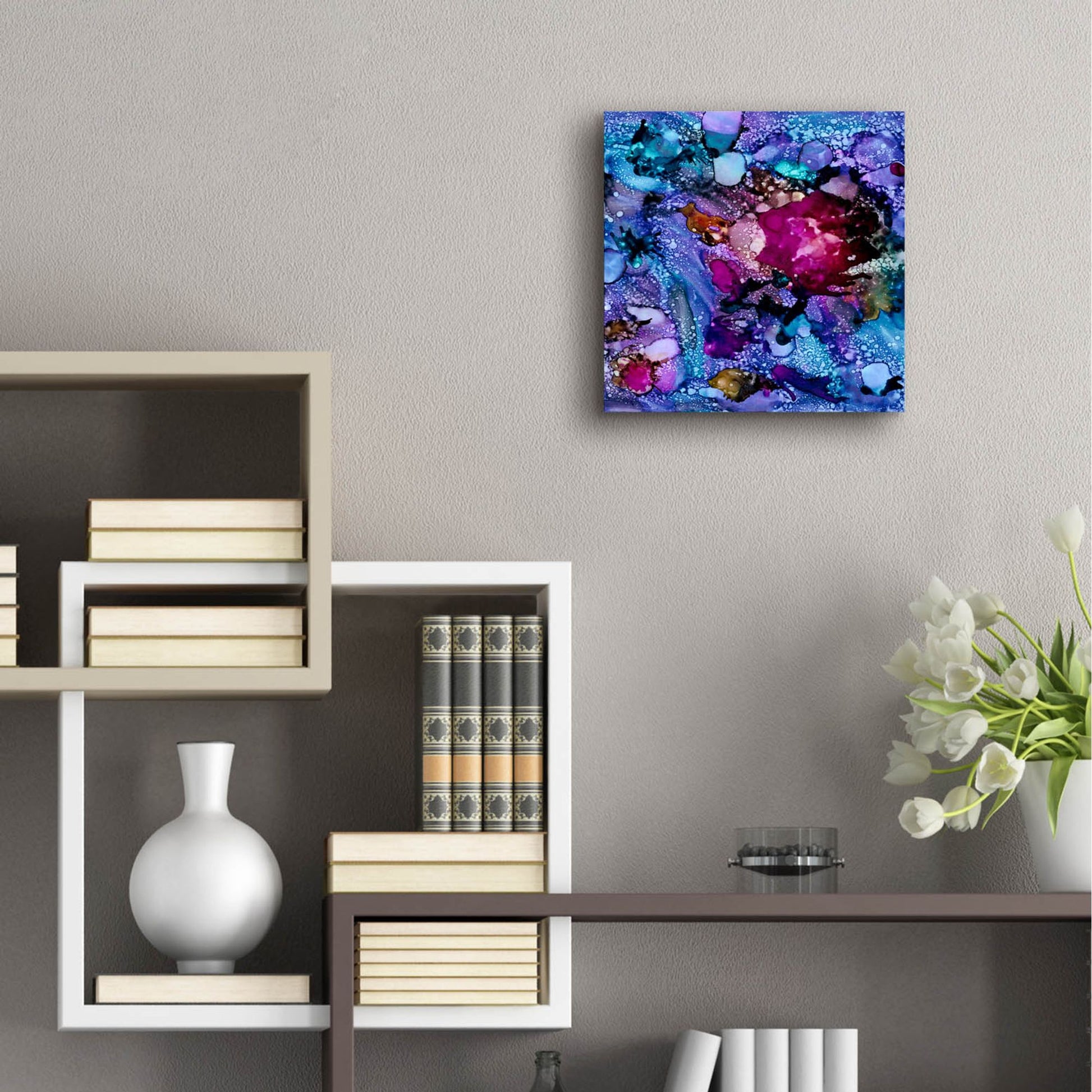 Epic Art 'Purple Outburst I' by Regina Moore, Acrylic Glass Wall Art,12x12