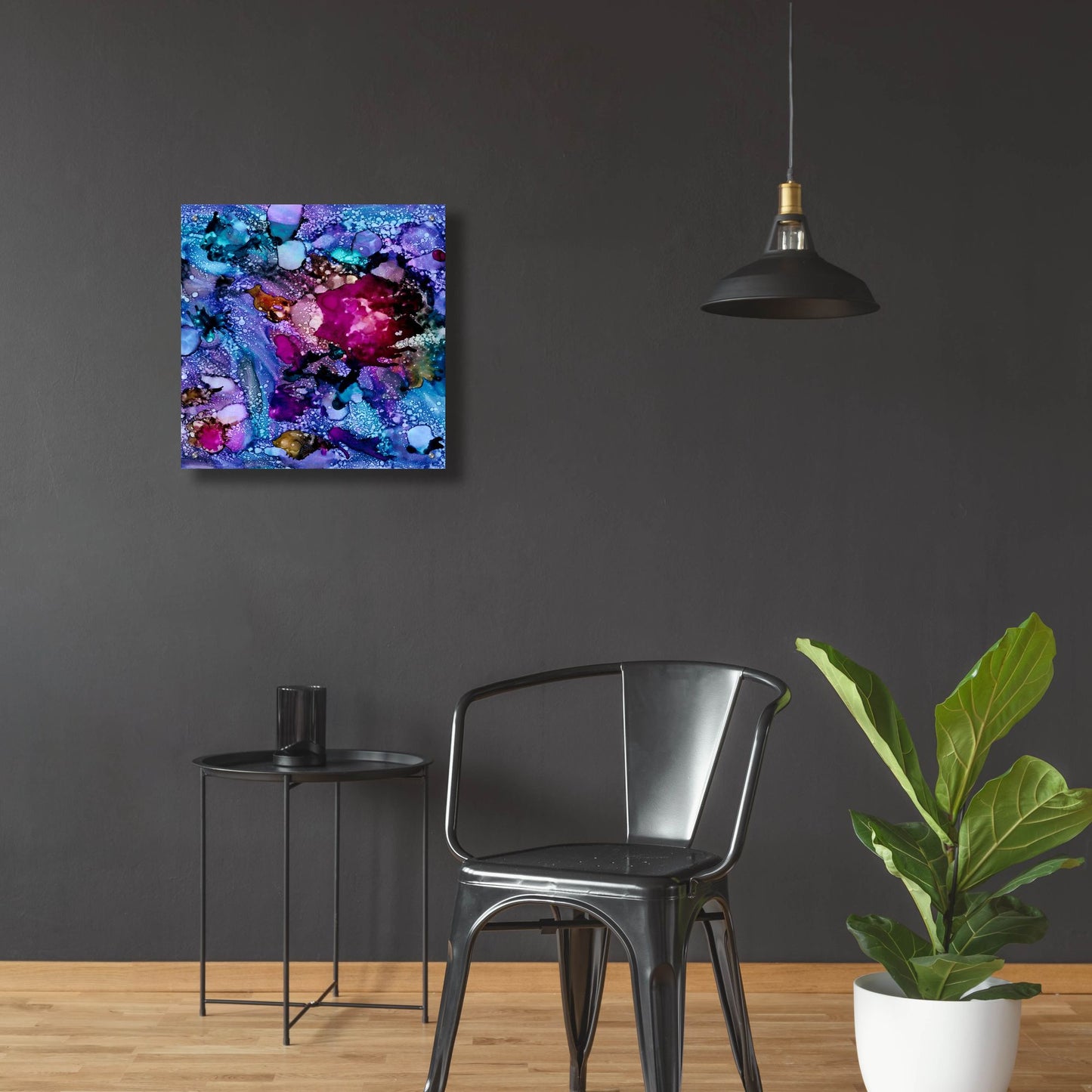 Epic Art 'Purple Outburst I' by Regina Moore, Acrylic Glass Wall Art,24x24