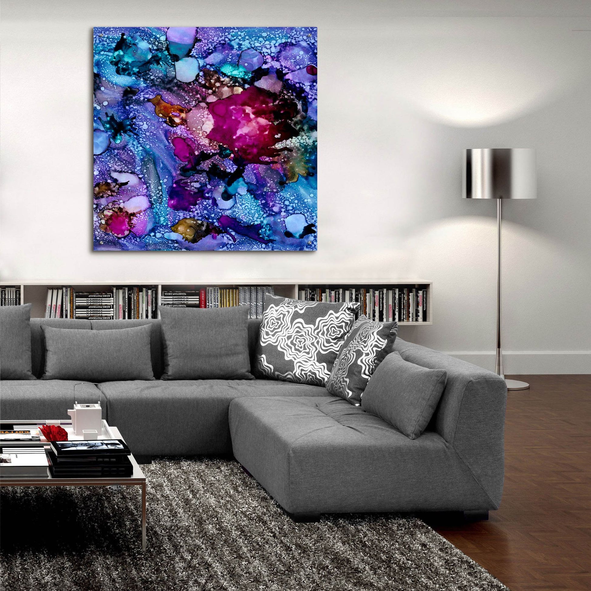 Epic Art 'Purple Outburst I' by Regina Moore, Acrylic Glass Wall Art,36x36