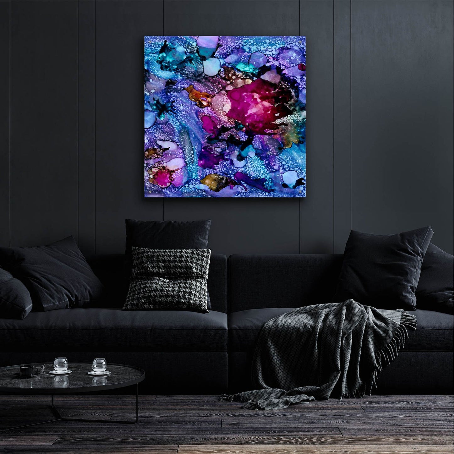 Epic Art 'Purple Outburst I' by Regina Moore, Acrylic Glass Wall Art,36x36