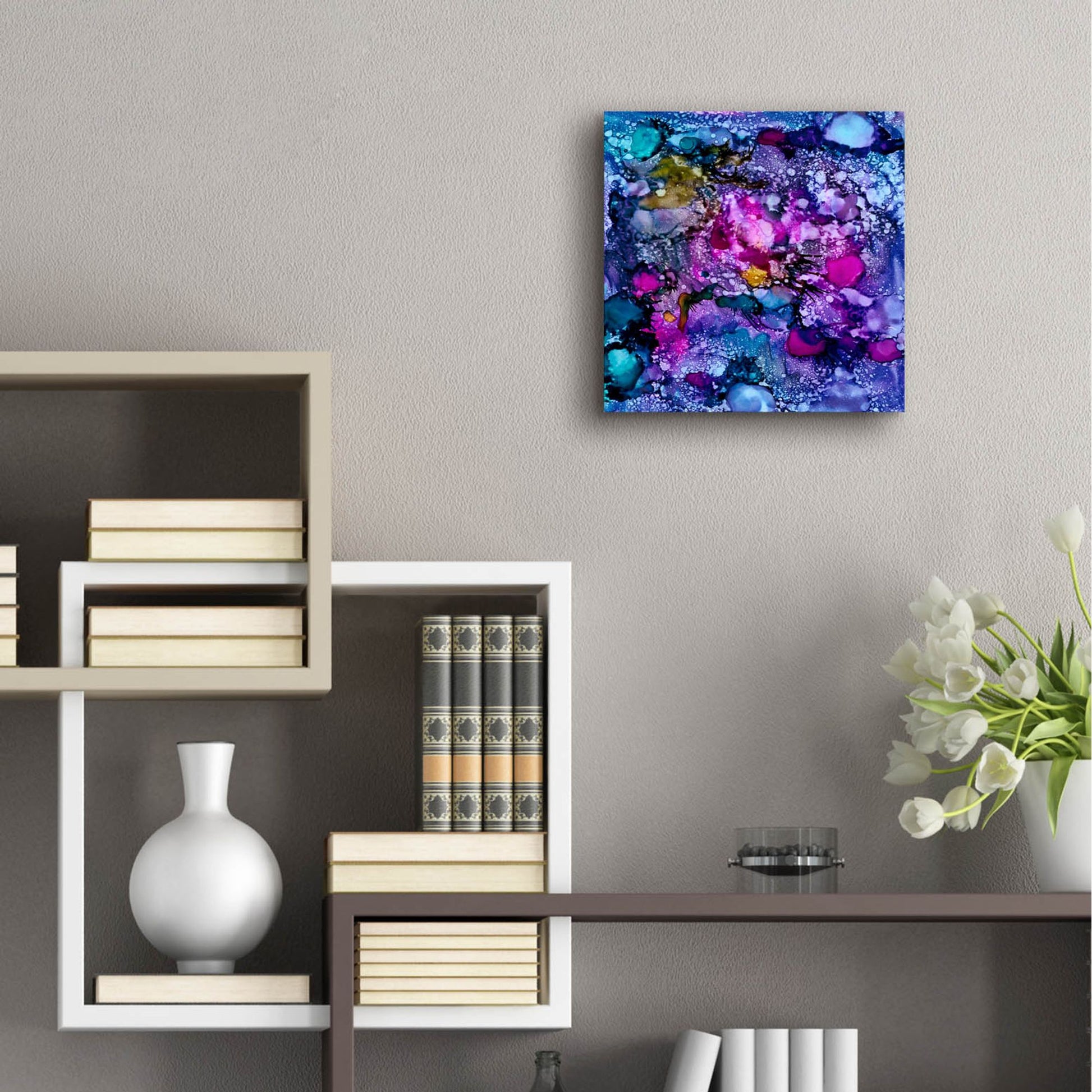 Epic Art 'Purple Outburst II' by Regina Moore, Acrylic Glass Wall Art,12x12