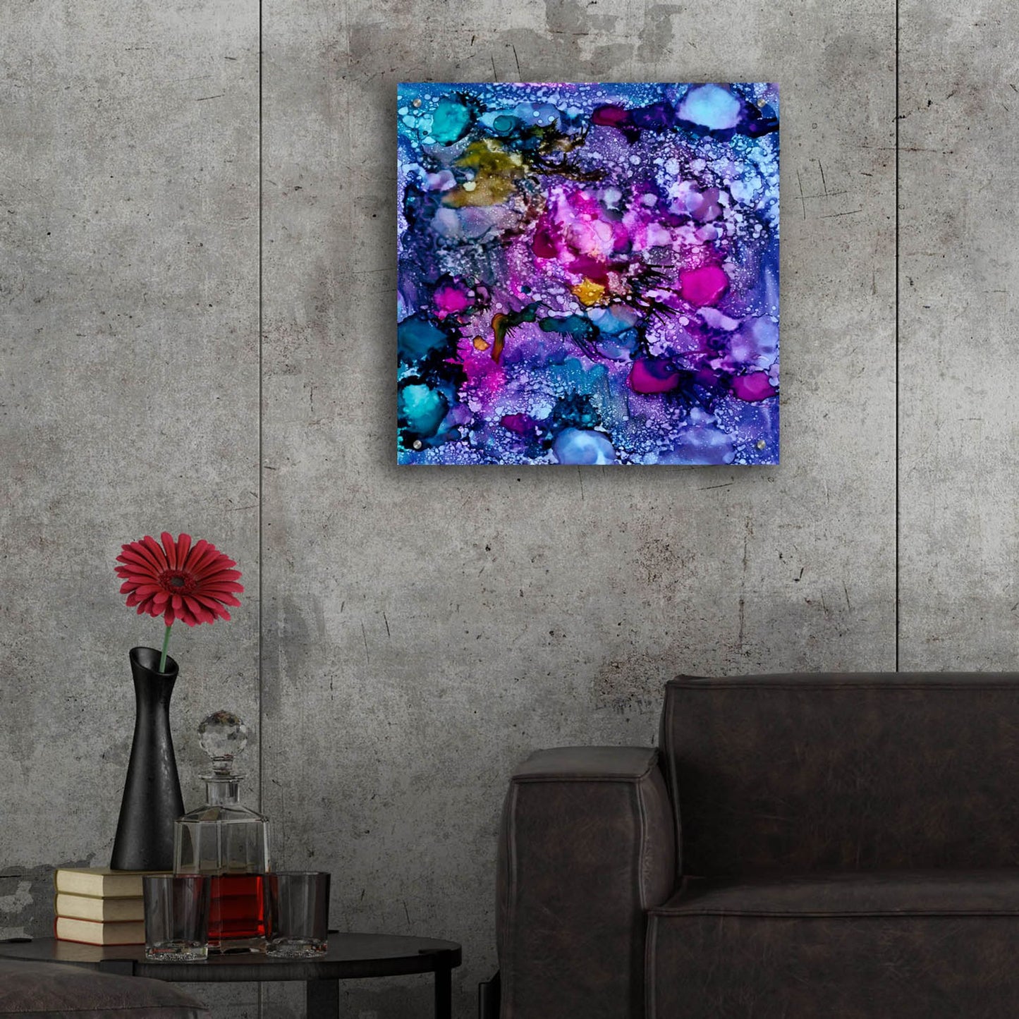 Epic Art 'Purple Outburst II' by Regina Moore, Acrylic Glass Wall Art,24x24