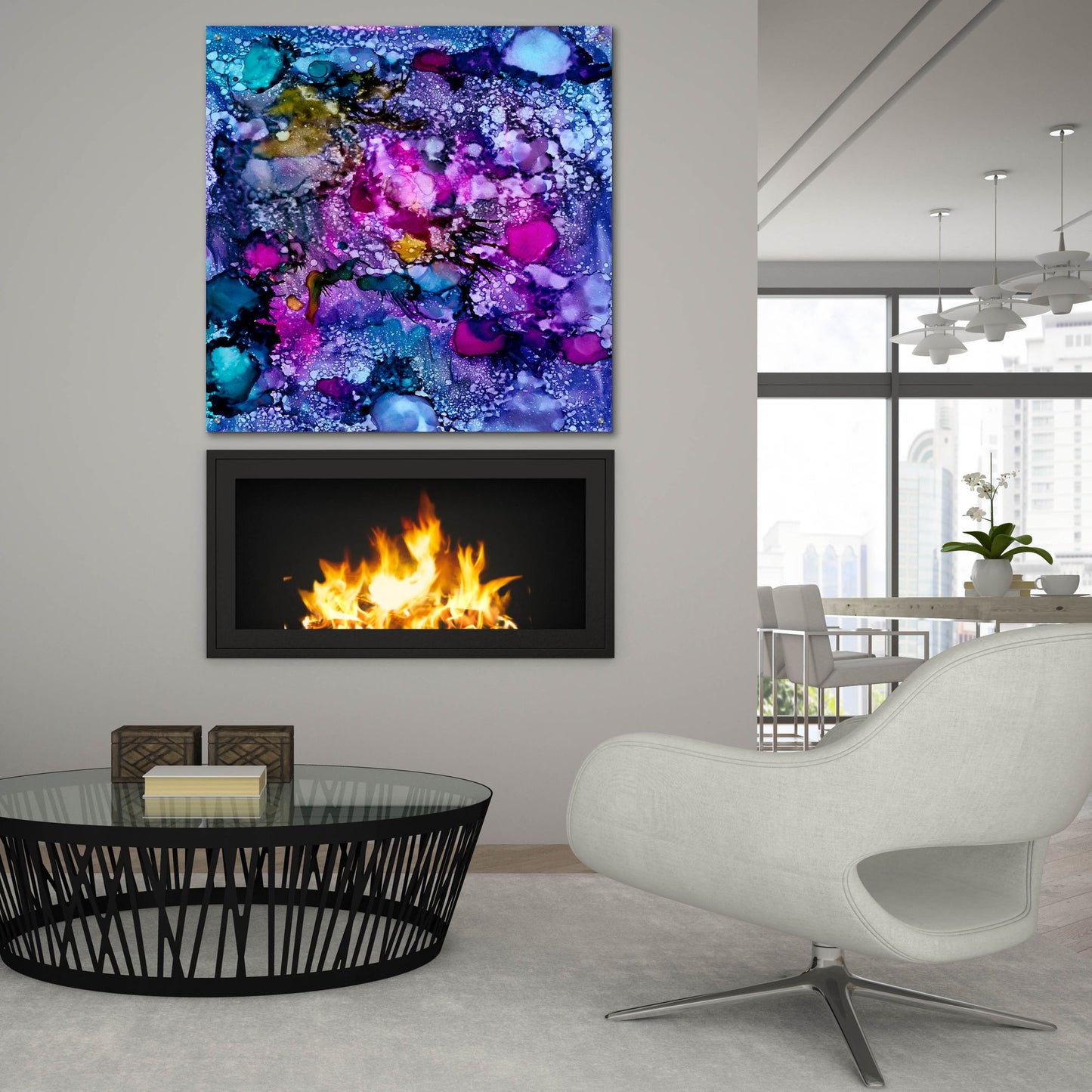 Epic Art 'Purple Outburst II' by Regina Moore, Acrylic Glass Wall Art,36x36