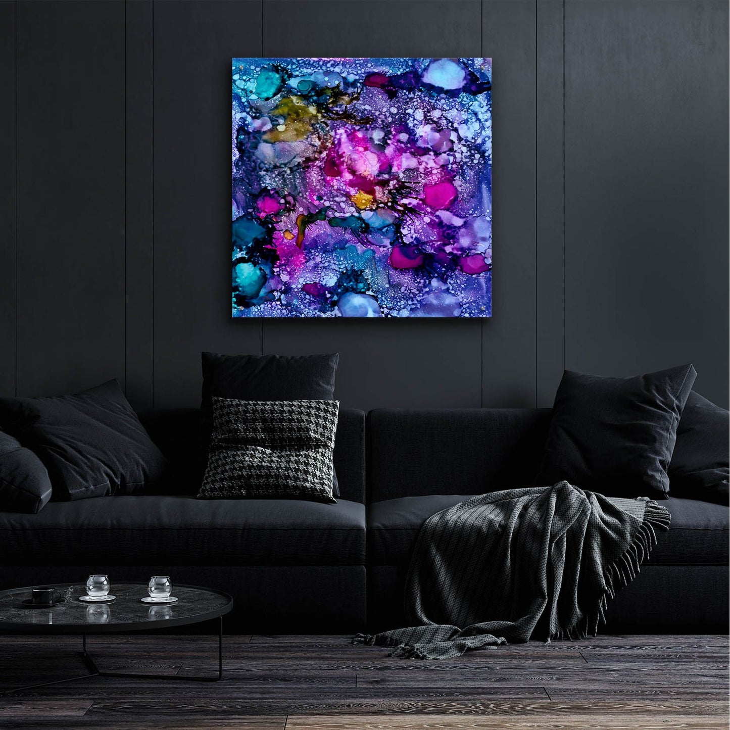 Epic Art 'Purple Outburst II' by Regina Moore, Acrylic Glass Wall Art,36x36