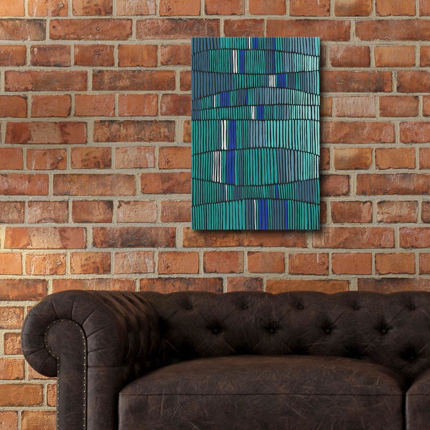 Epic Art 'Teal Tribal I' by Regina Moore, Acrylic Glass Wall Art,16x24