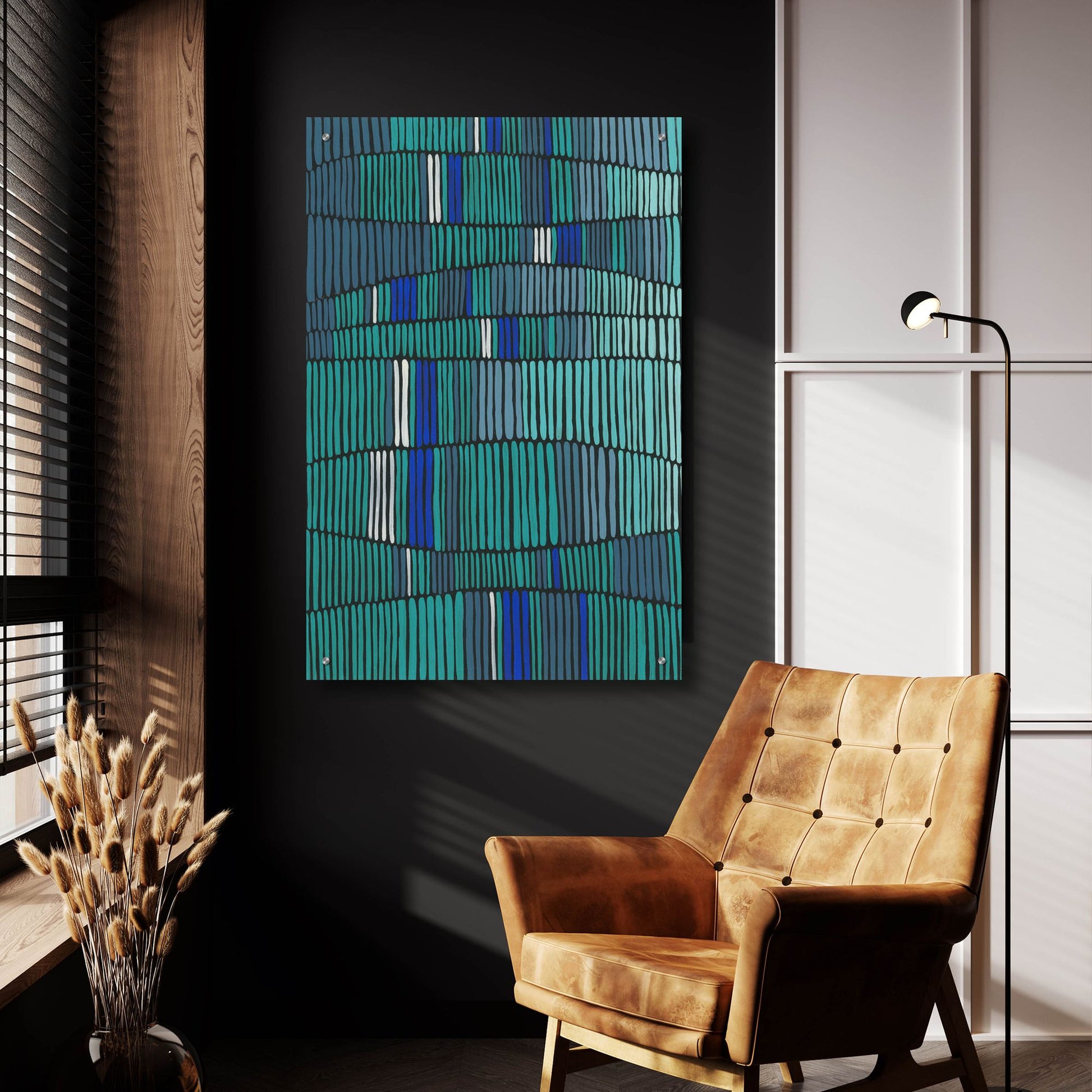 Epic Art 'Teal Tribal I' by Regina Moore, Acrylic Glass Wall Art,24x36