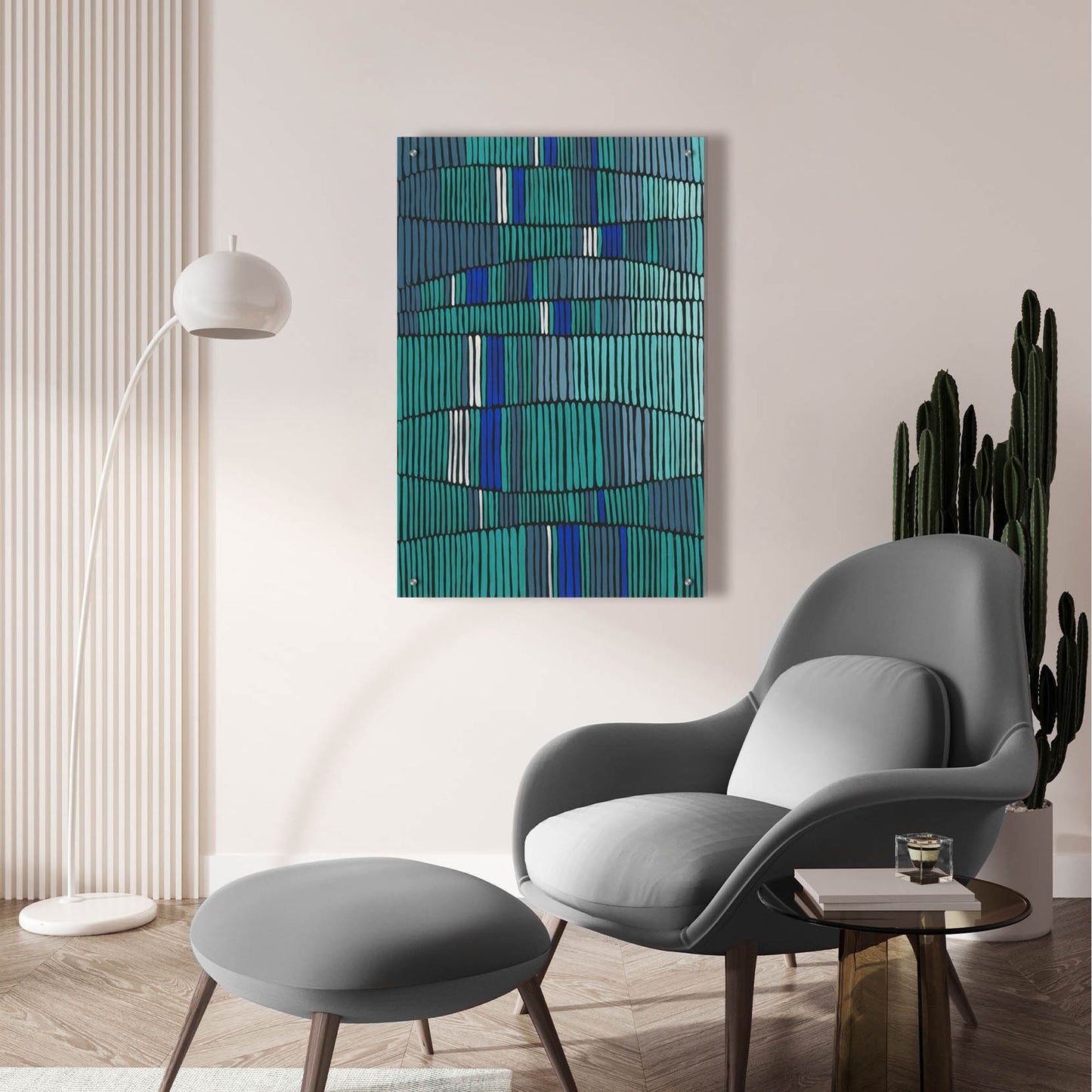 Epic Art 'Teal Tribal I' by Regina Moore, Acrylic Glass Wall Art,24x36