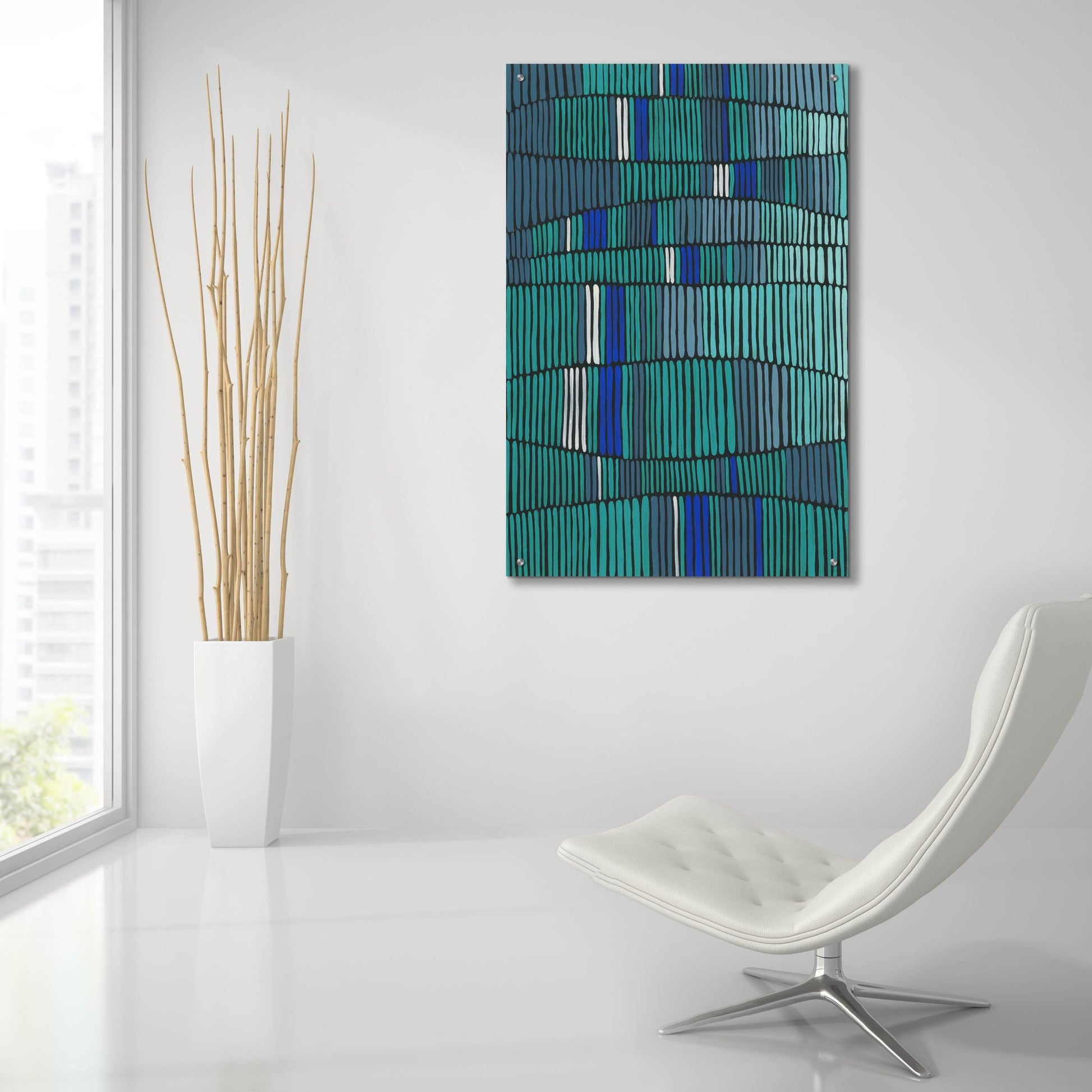 Epic Art 'Teal Tribal I' by Regina Moore, Acrylic Glass Wall Art,24x36