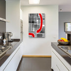 Epic Art 'Red Interrupted I' by Regina Moore, Acrylic Glass Wall Art,24x36