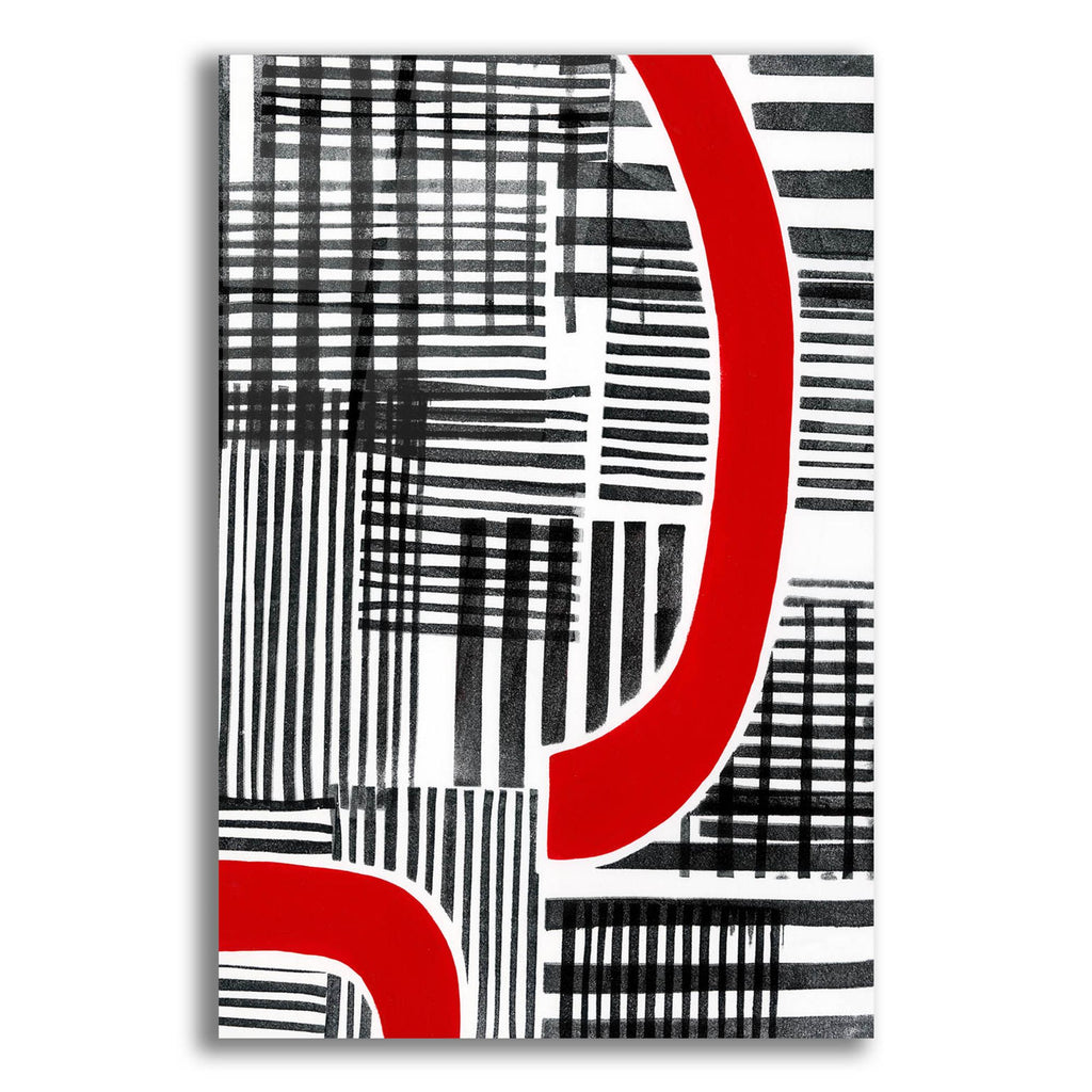 Epic Art 'Red Interrupted I' by Regina Moore, Acrylic Glass Wall Art