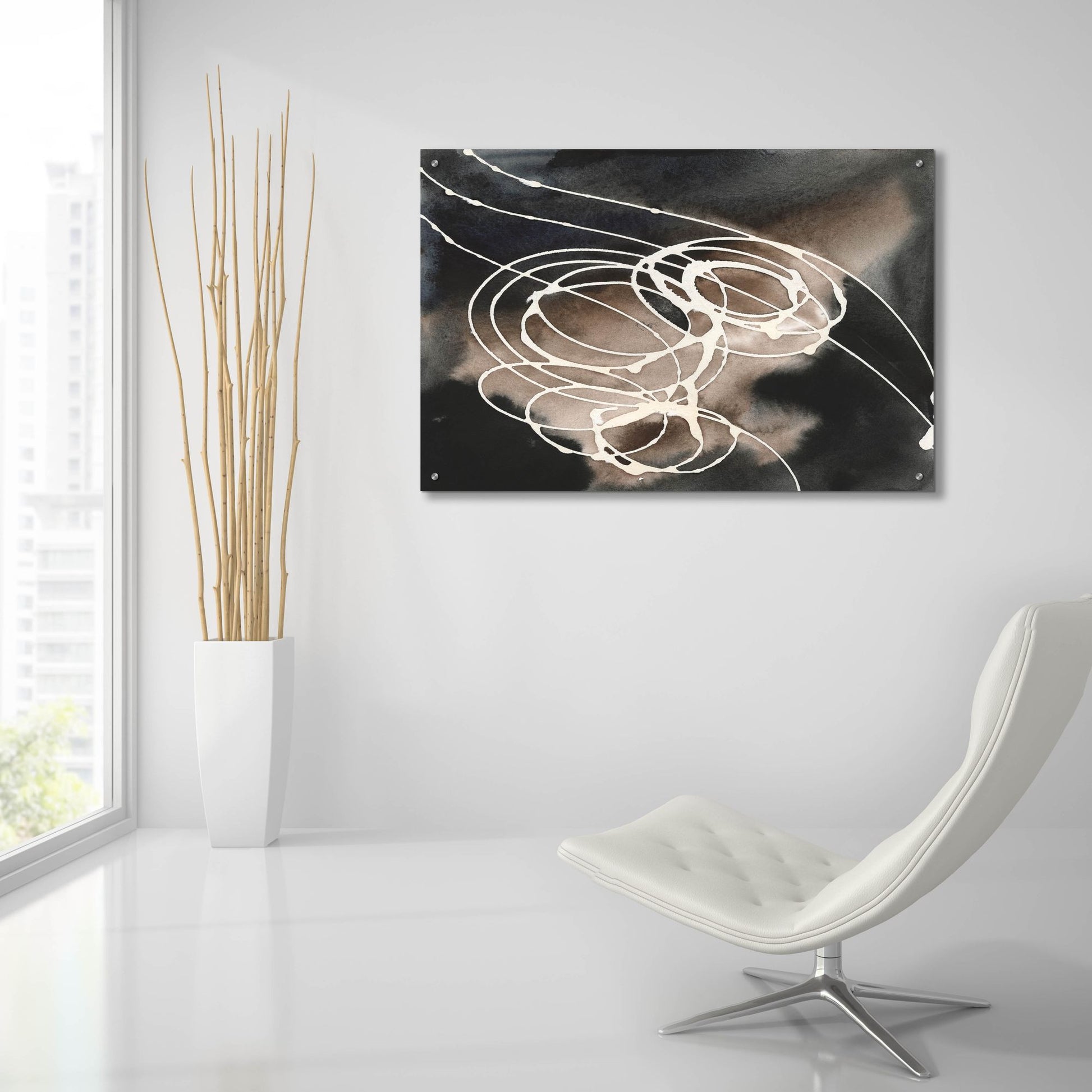 Epic Art 'Midnight Swirl I' by Regina Moore, Acrylic Glass Wall Art,36x24