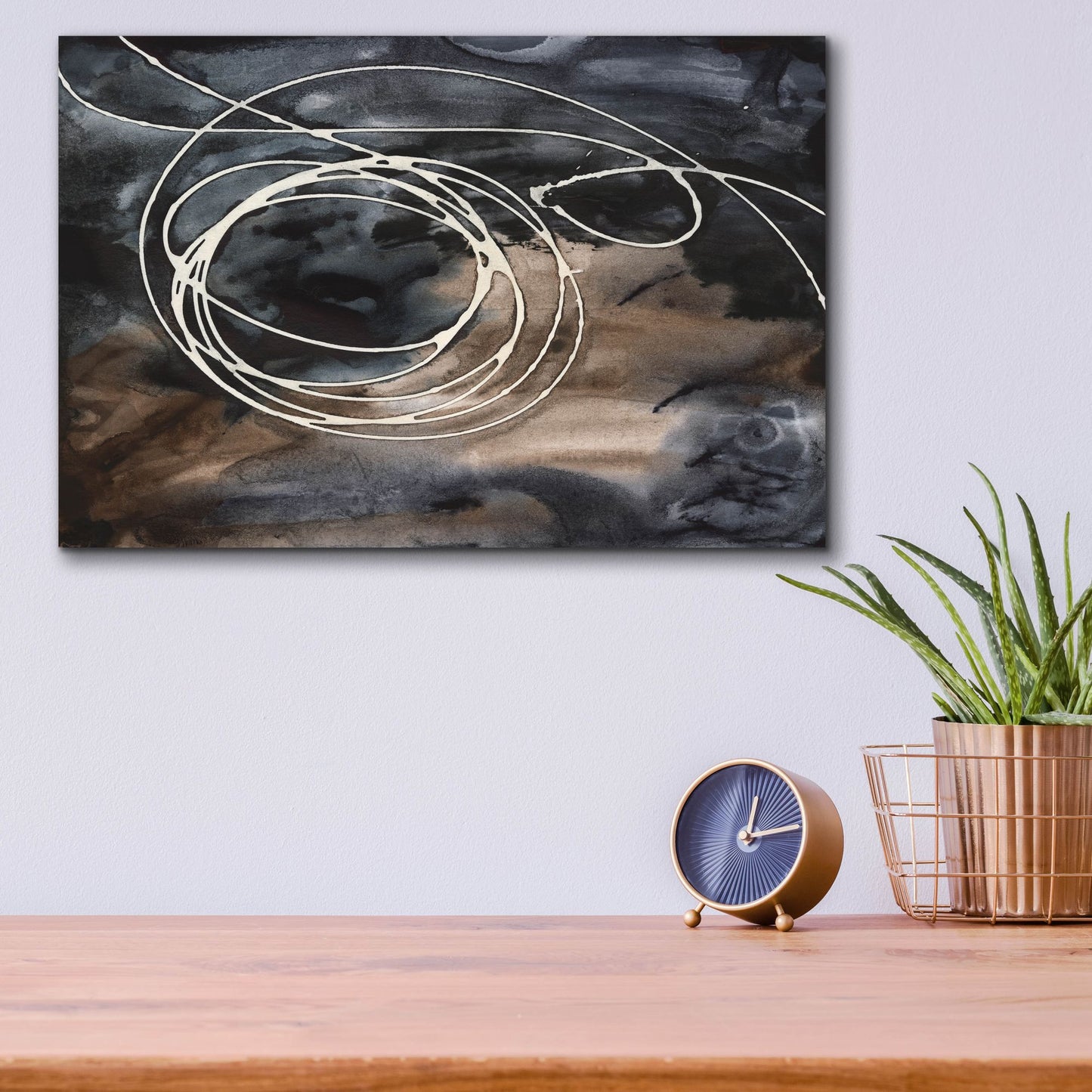 Epic Art 'Midnight Swirl II' by Regina Moore, Acrylic Glass Wall Art,16x12