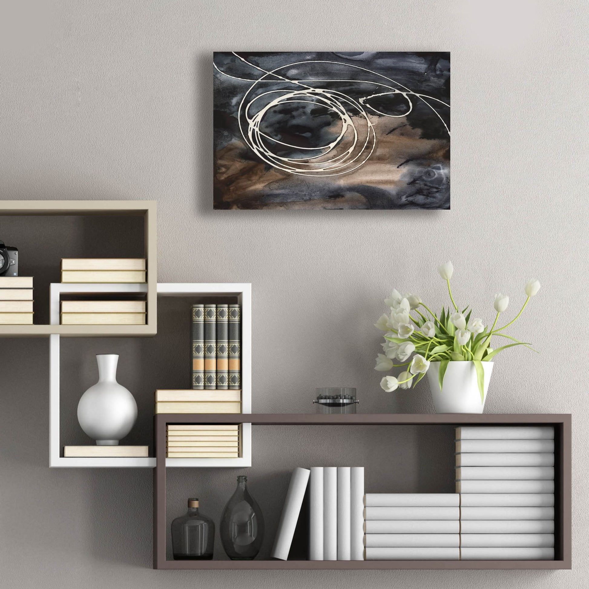 Epic Art 'Midnight Swirl II' by Regina Moore, Acrylic Glass Wall Art,24x16