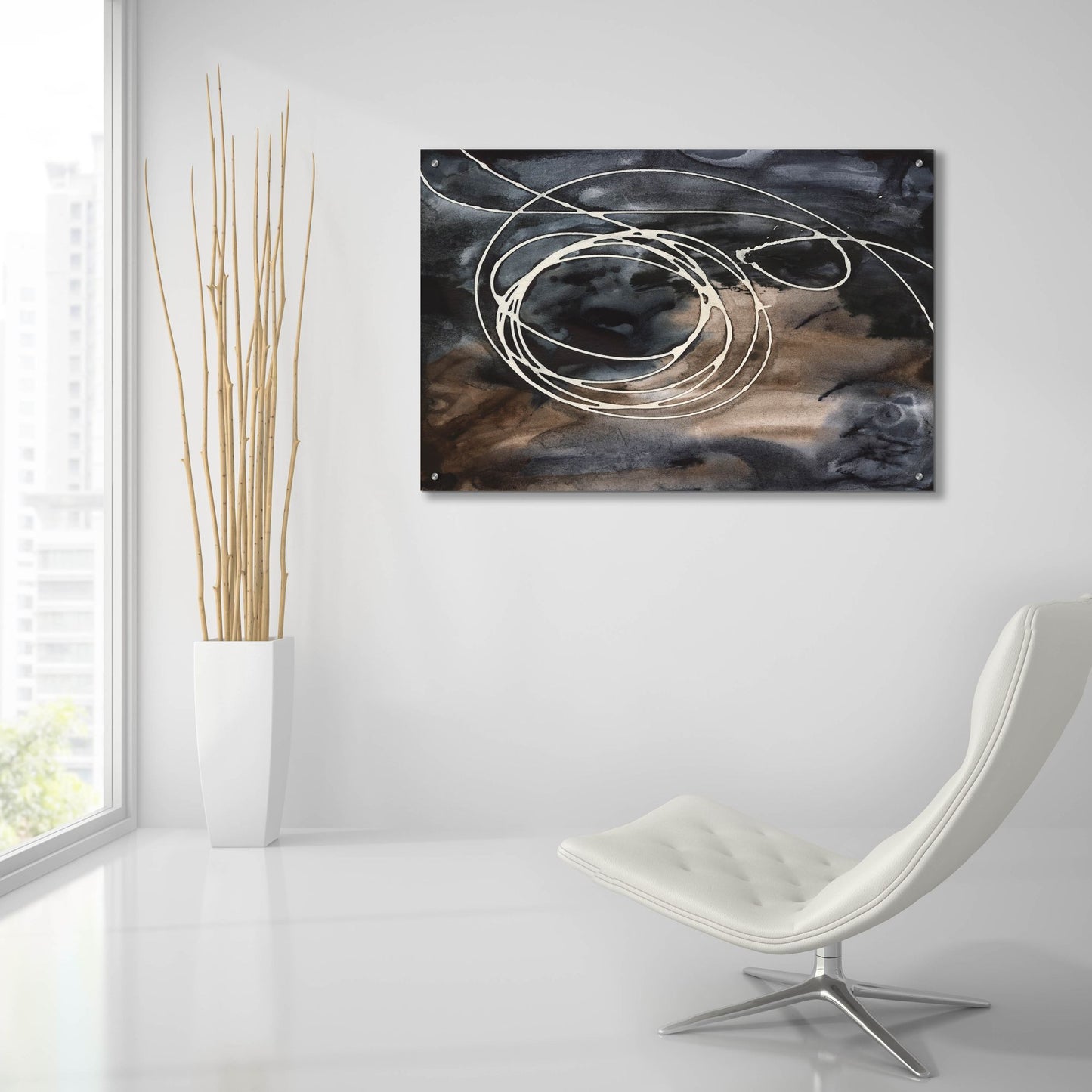 Epic Art 'Midnight Swirl II' by Regina Moore, Acrylic Glass Wall Art,36x24