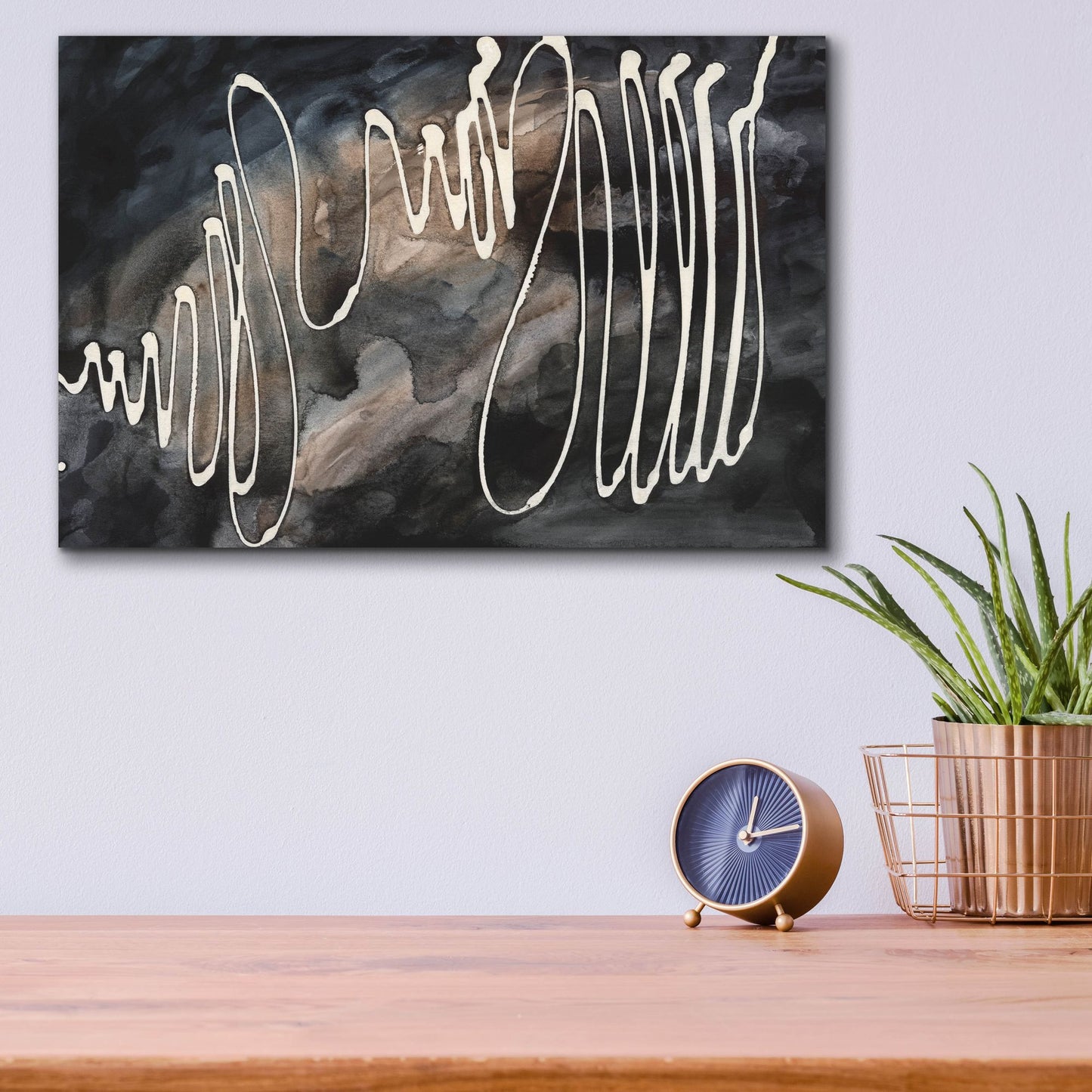 Epic Art 'Midnight Swirl IV' by Regina Moore, Acrylic Glass Wall Art,16x12