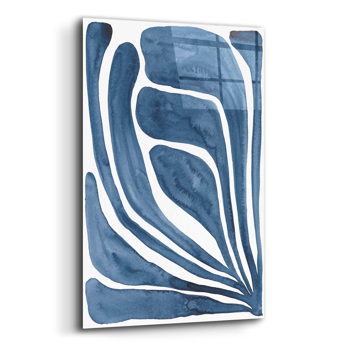 Epic Art 'Blue Stylized Leaf I' by Regina Moore, Acrylic Glass Wall Art,12x16