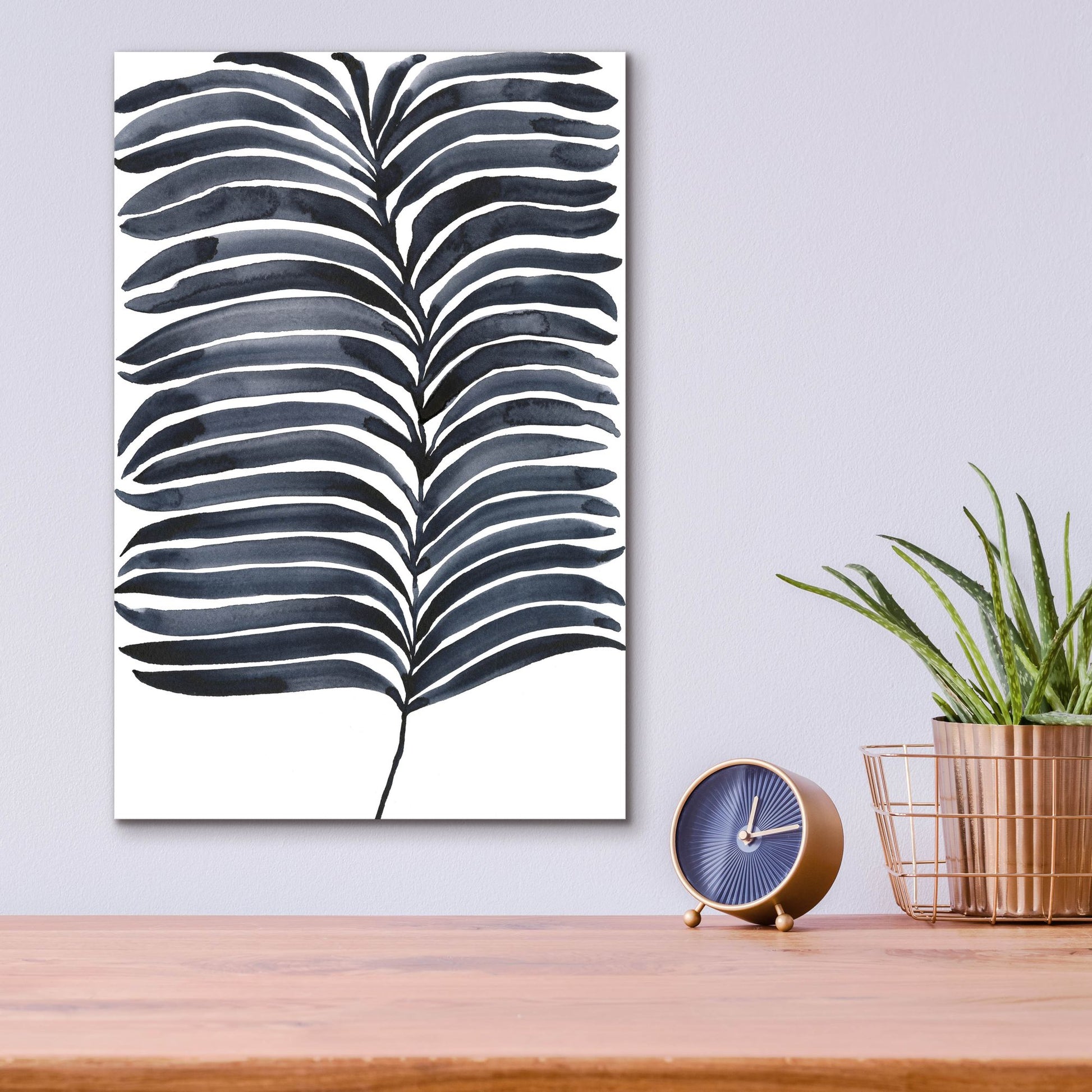 Epic Art 'Indigo Fronds I' by Regina Moore, Acrylic Glass Wall Art,12x16