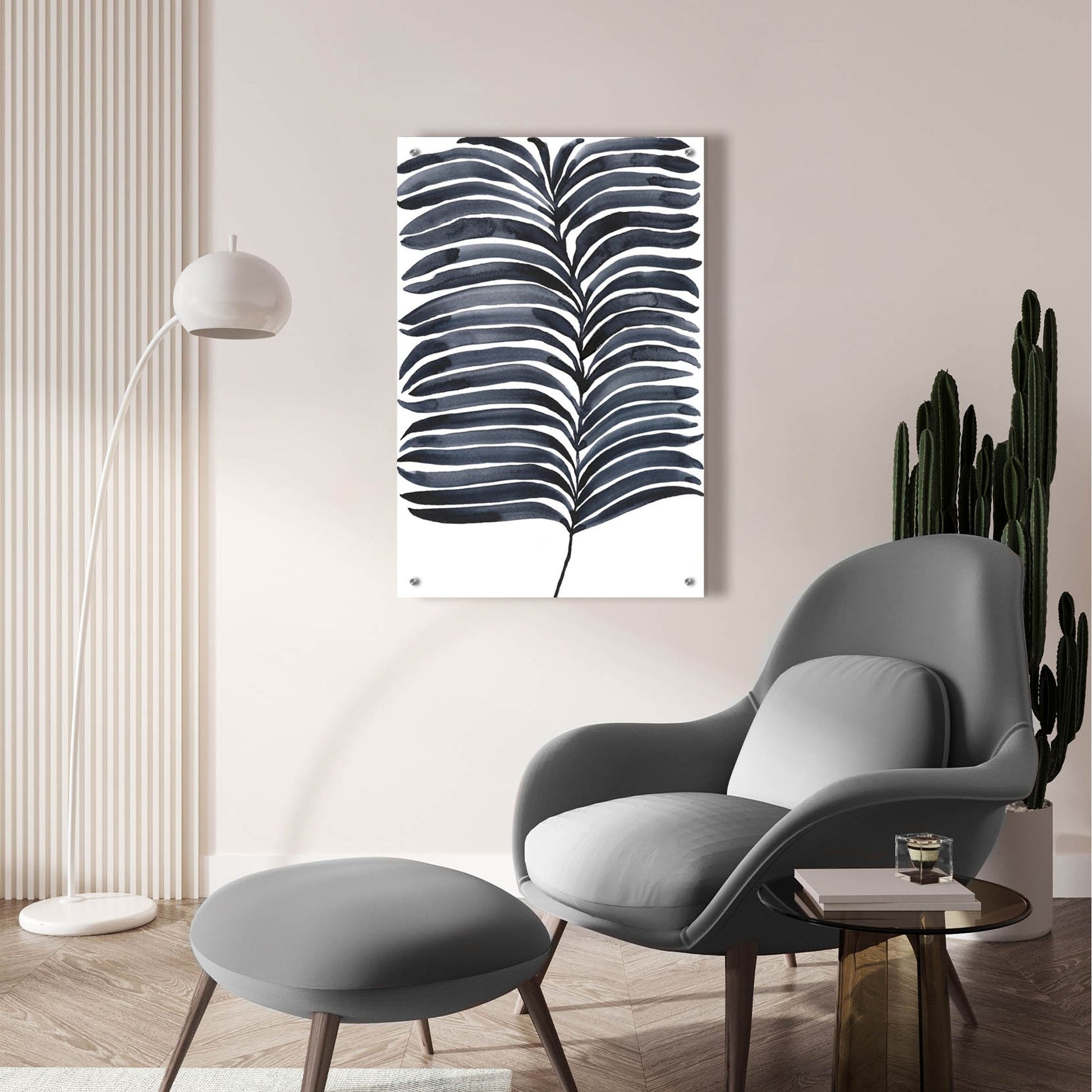 Epic Art 'Indigo Fronds I' by Regina Moore, Acrylic Glass Wall Art,24x36