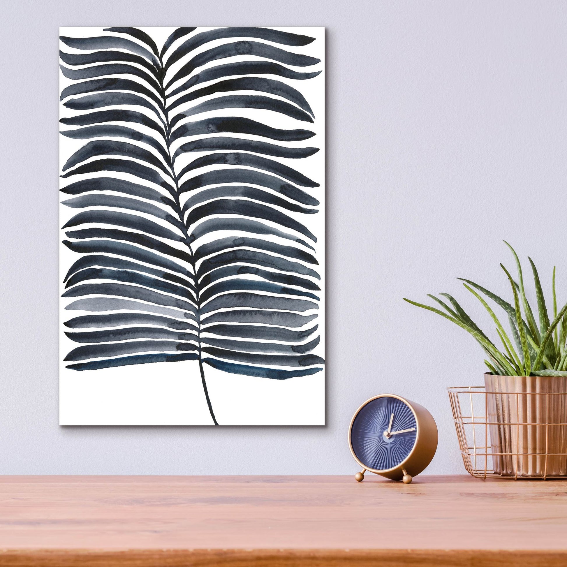 Epic Art 'Indigo Fronds II' by Regina Moore, Acrylic Glass Wall Art,12x16