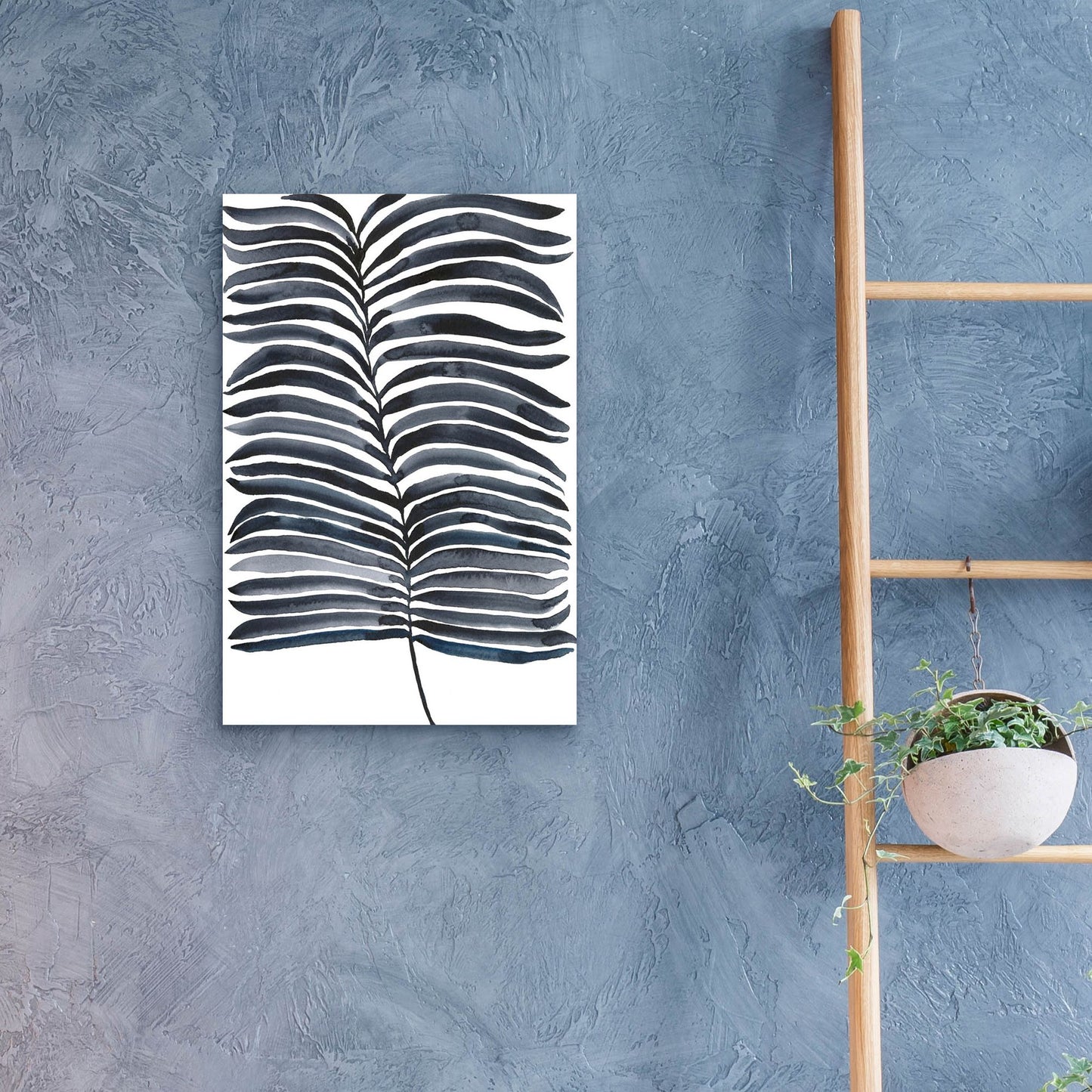 Epic Art 'Indigo Fronds II' by Regina Moore, Acrylic Glass Wall Art,16x24